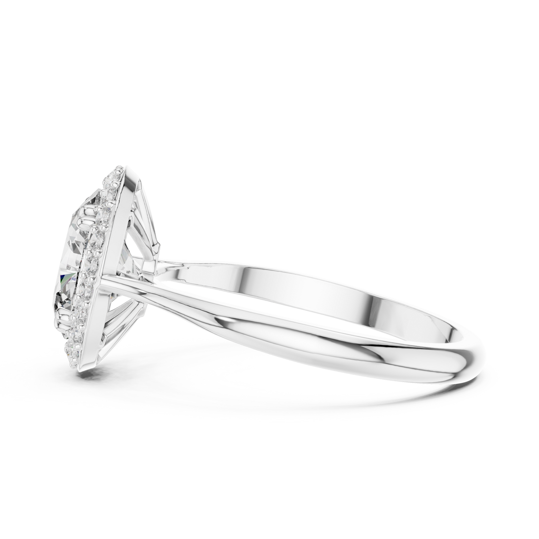 Elegant Oval Halo Diamond Ring in 14K/18K Gold – IGI Certified