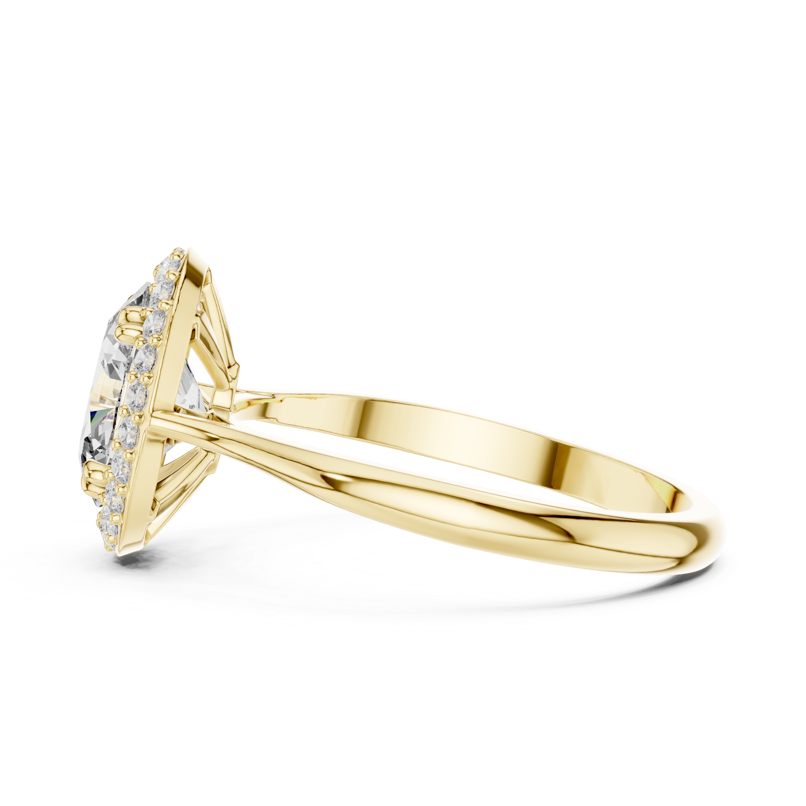 Elegant Oval Halo Diamond Ring in 14K/18K Gold – IGI Certified