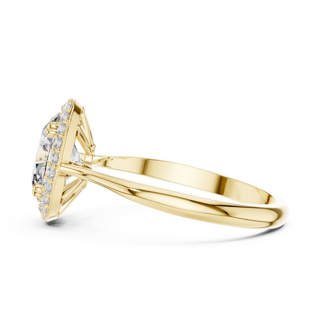 Elegant Oval Halo Diamond Ring in 14K/18K Gold – IGI Certified