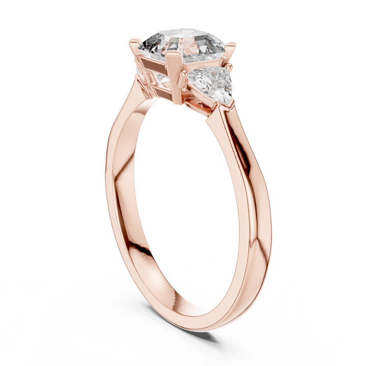 Princess Cut Three-Stone Diamond Ring in 14K/18K Gold – IGI Certified