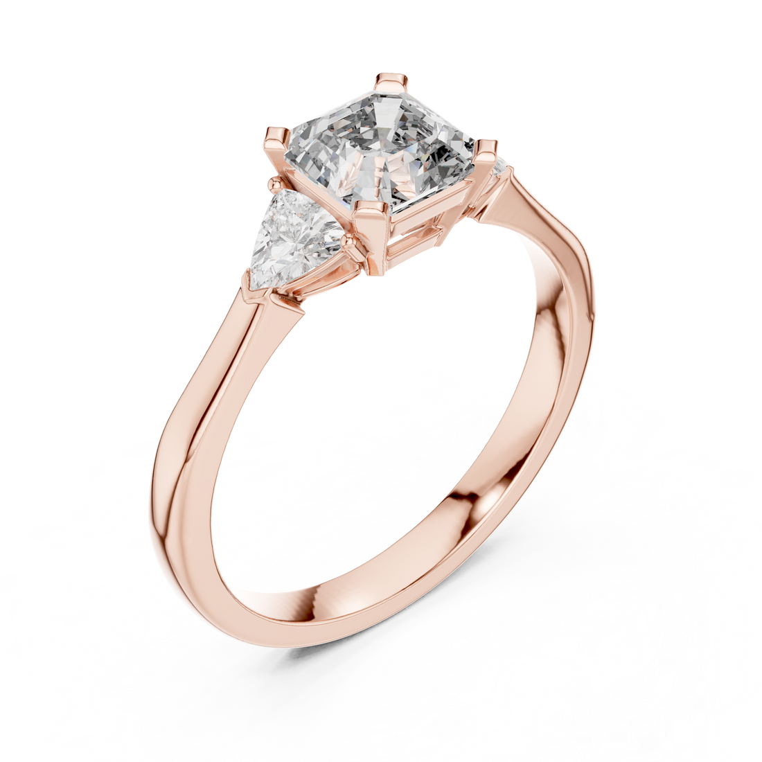 Princess Cut Three-Stone Diamond Ring in 14K/18K Gold – IGI Certified