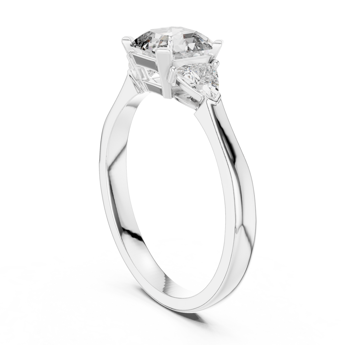 Princess Cut Three-Stone Diamond Ring in 14K/18K Gold – IGI Certified