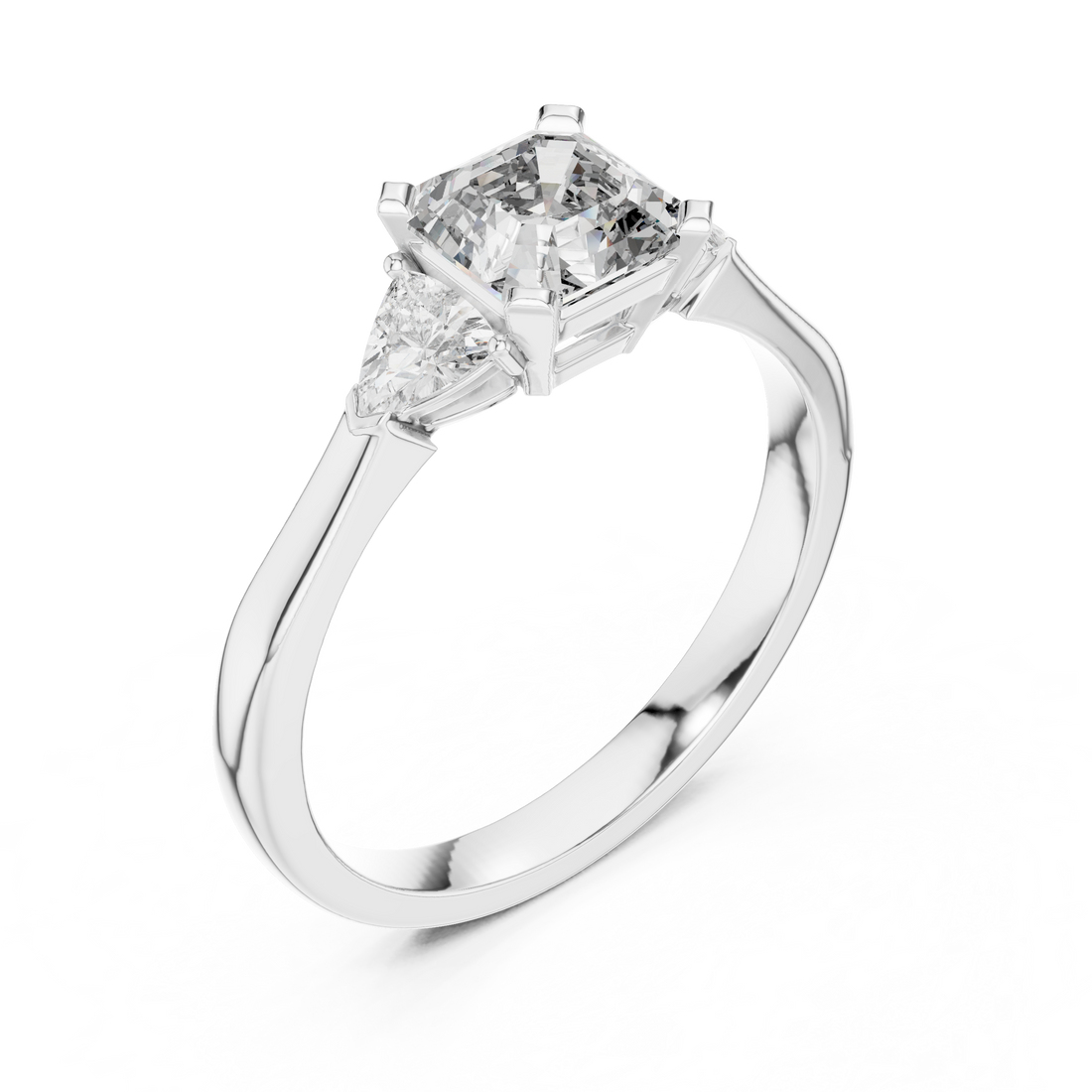Princess Cut Three-Stone Diamond Ring in 14K/18K Gold – IGI Certified
