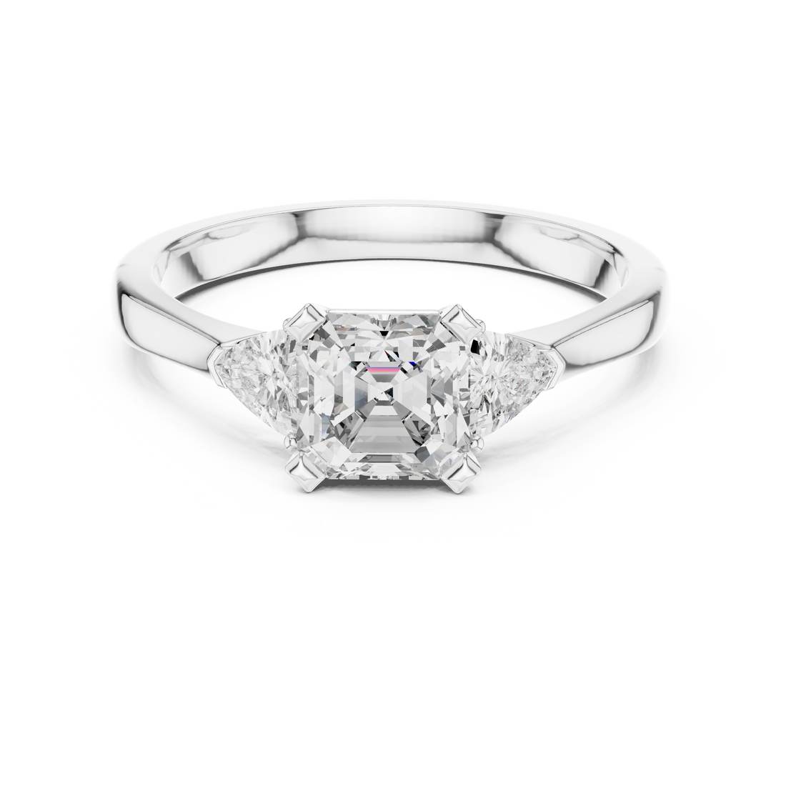 Princess Cut Three-Stone Diamond Ring in 14K/18K Gold – IGI Certified