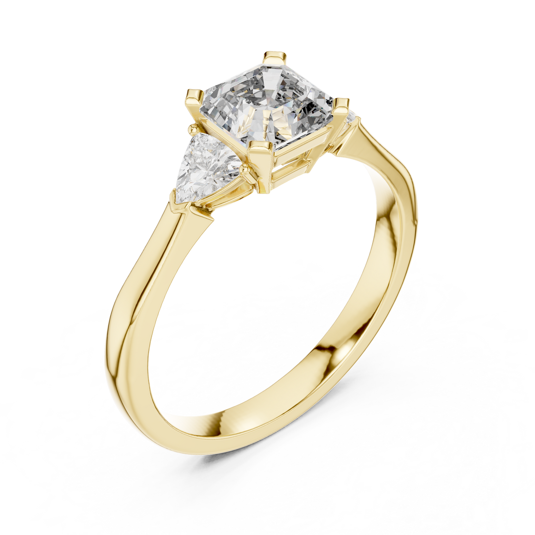 Princess Cut Three-Stone Diamond Ring in 14K/18K Gold – IGI Certified