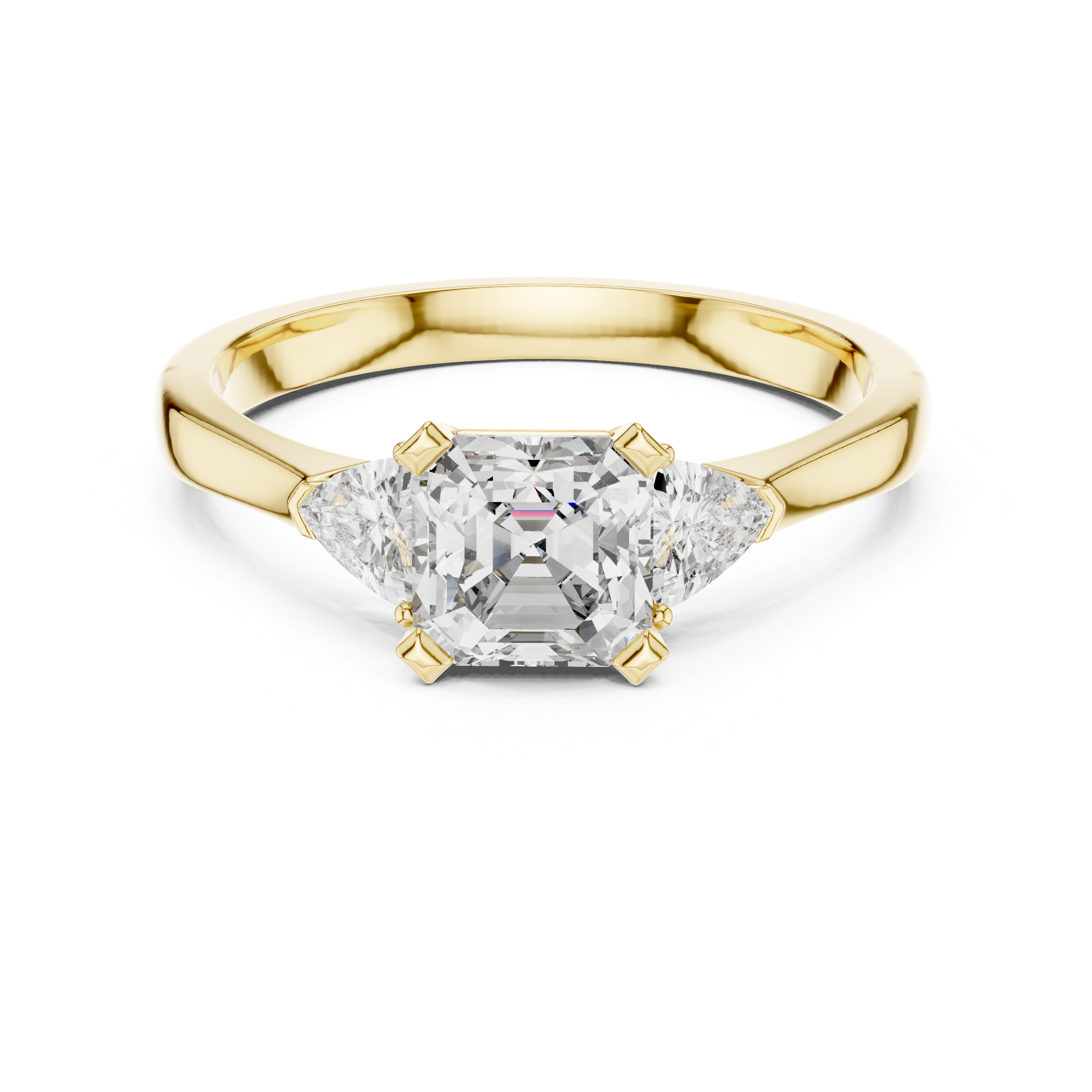 Princess Cut Three-Stone Diamond Ring in 14K/18K Gold – IGI Certified
