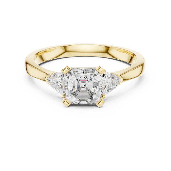 Princess Cut Three-Stone Diamond Ring in 14K/18K Gold – IGI Certified