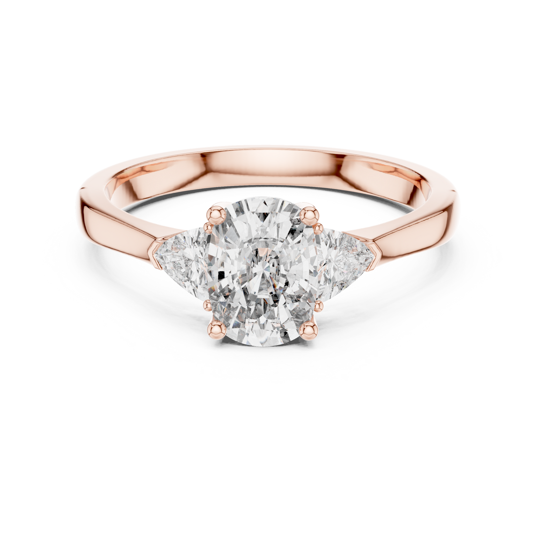 Marquise Cut Three-Stone Diamond Ring in 14K/18K Gold