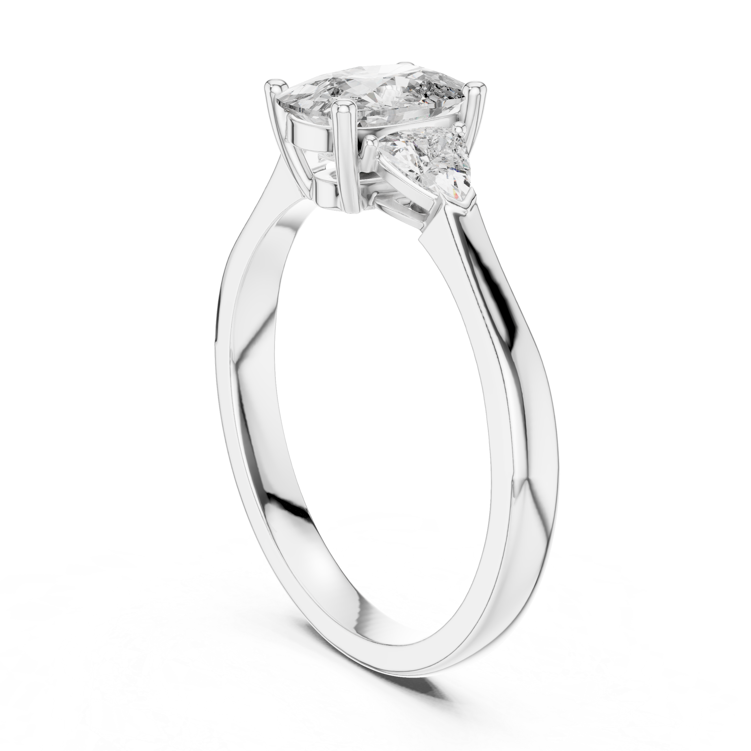 Marquise Cut Three-Stone Diamond Ring in 14K/18K Gold