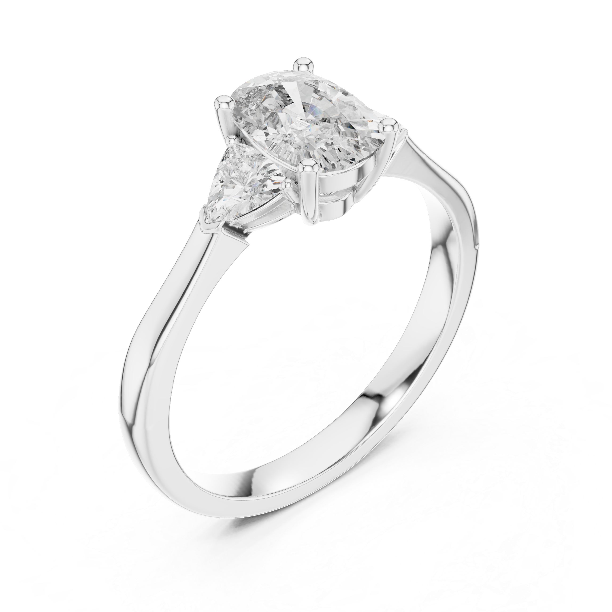 Marquise Cut Three-Stone Diamond Ring in 14K/18K Gold