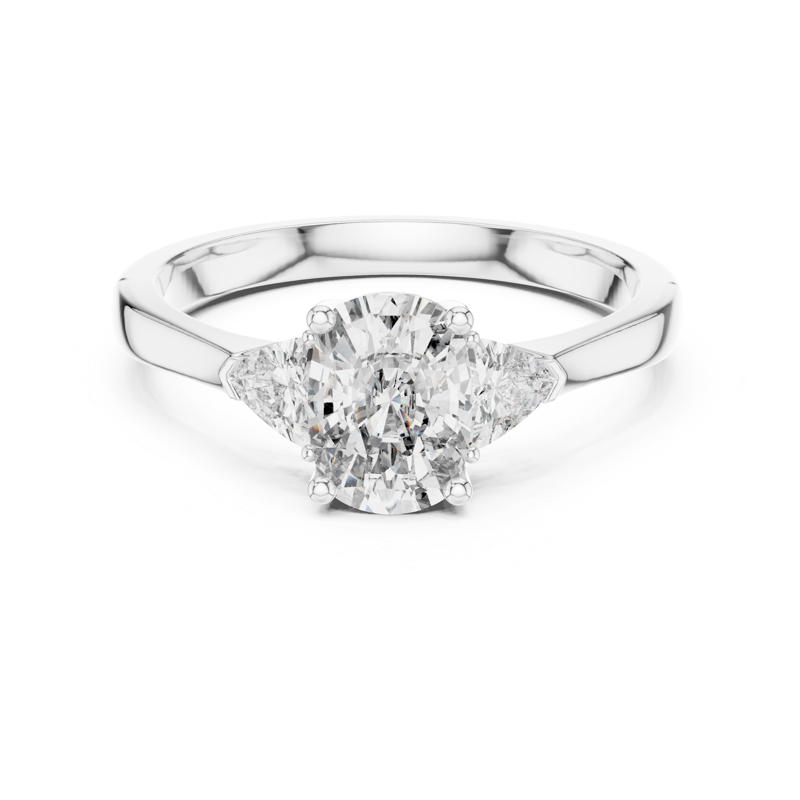 Marquise Cut Three-Stone Diamond Ring in 14K/18K Gold
