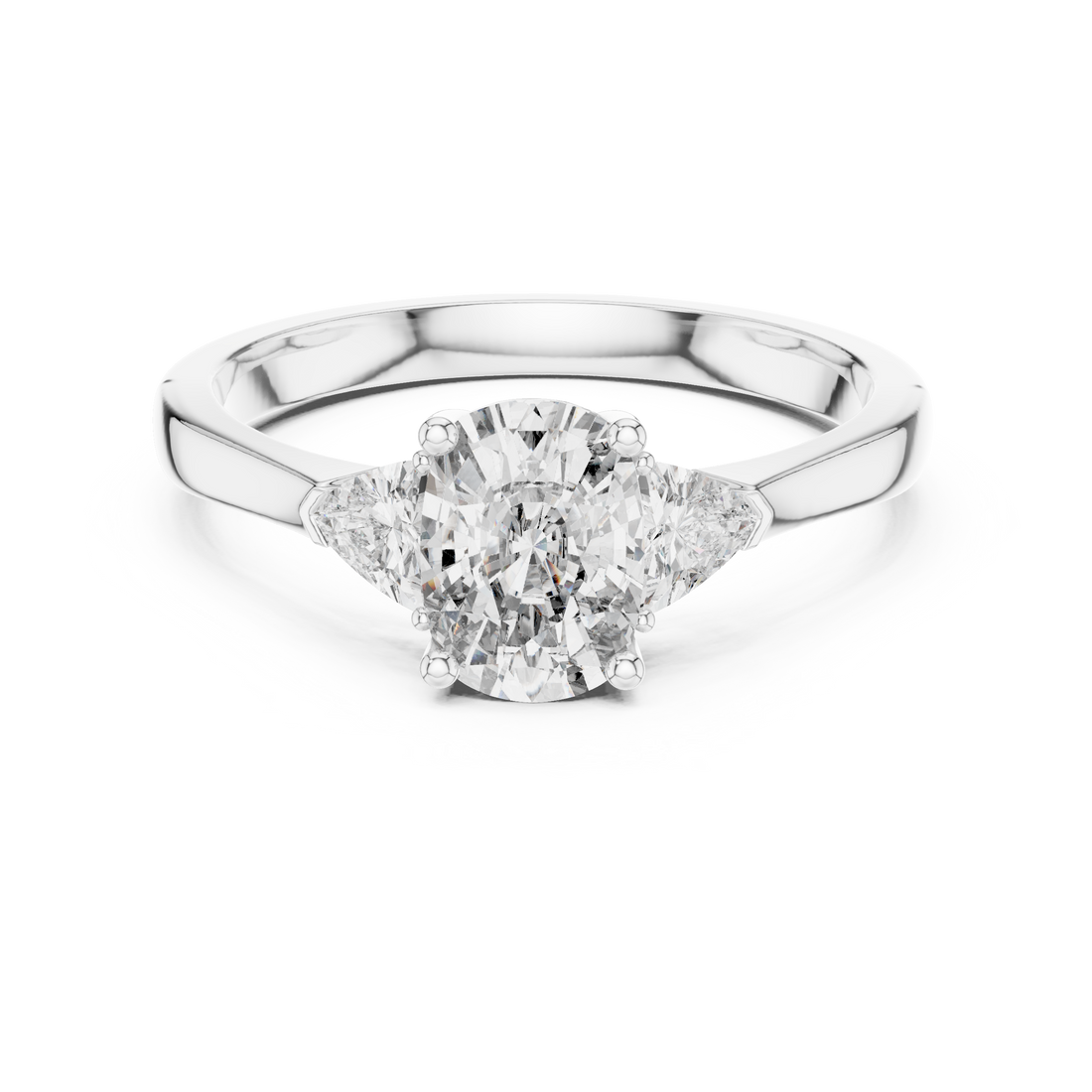 Marquise Cut Three-Stone Diamond Ring in 14K/18K Gold