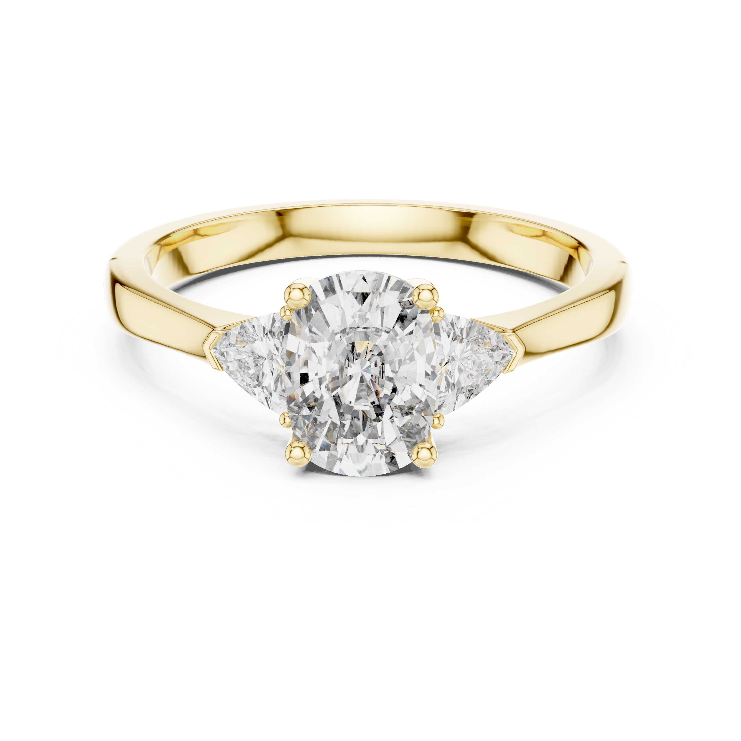 Marquise Cut Three-Stone Diamond Ring in 14K/18K Gold