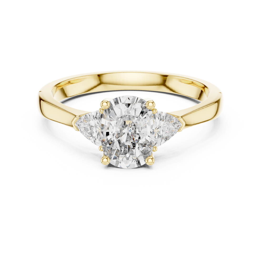 Marquise Cut Three-Stone Diamond Ring in 14K/18K Gold