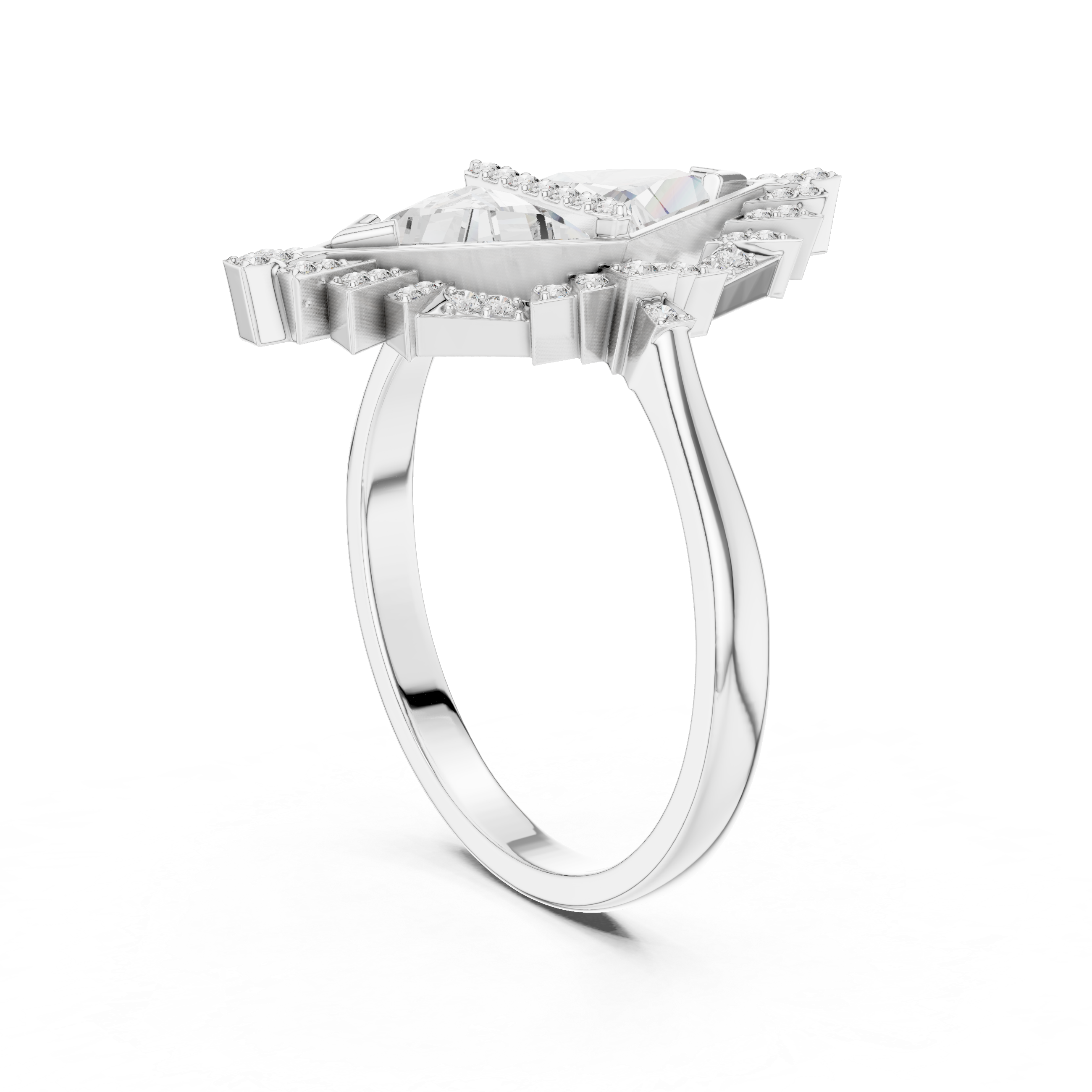 IGI Certified Lab-Grown Triangular Diamond Ring in 18K Rose Gold – Designer Statement Jewelry