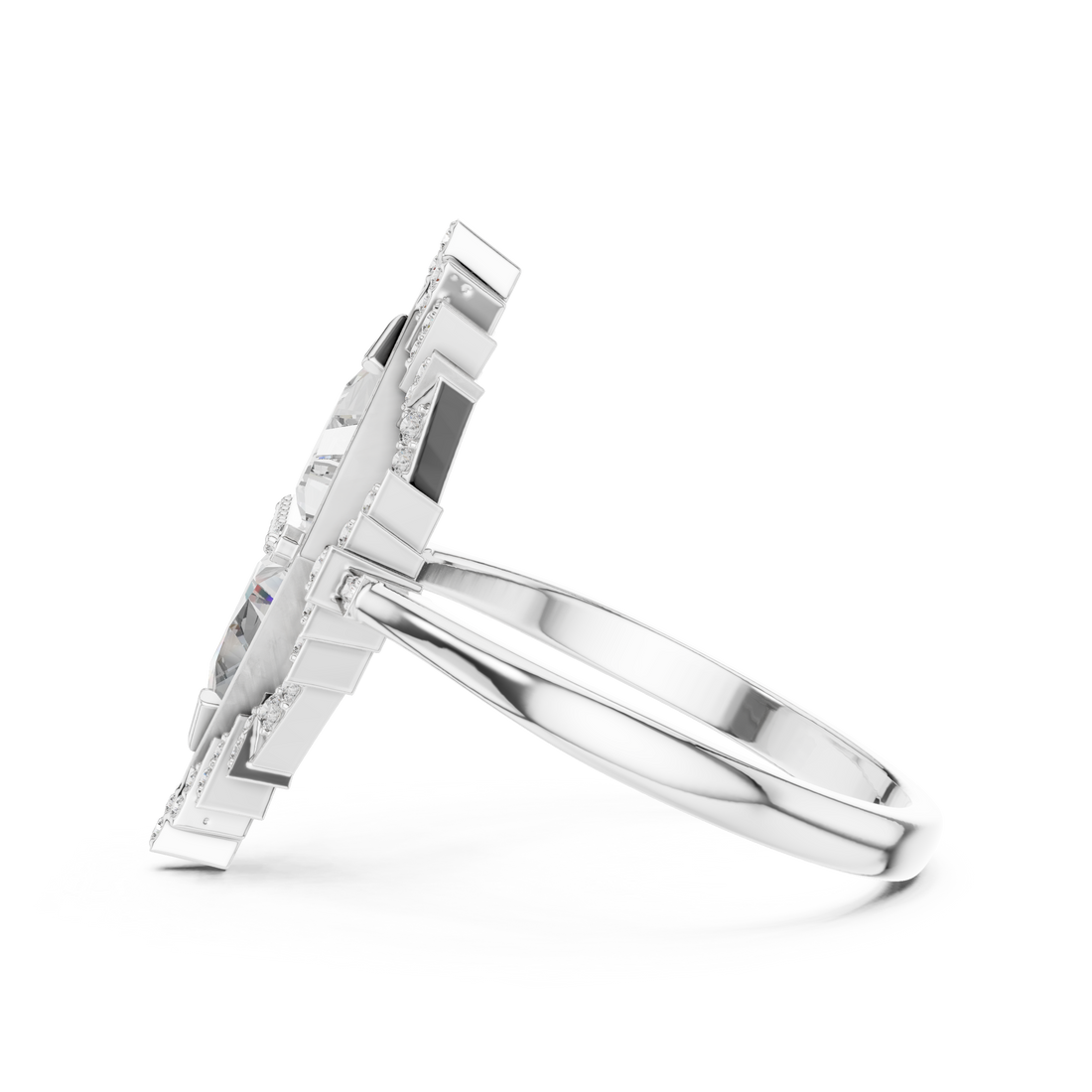 IGI Certified Lab-Grown Triangular Diamond Ring in 18K Rose Gold – Designer Statement Jewelry