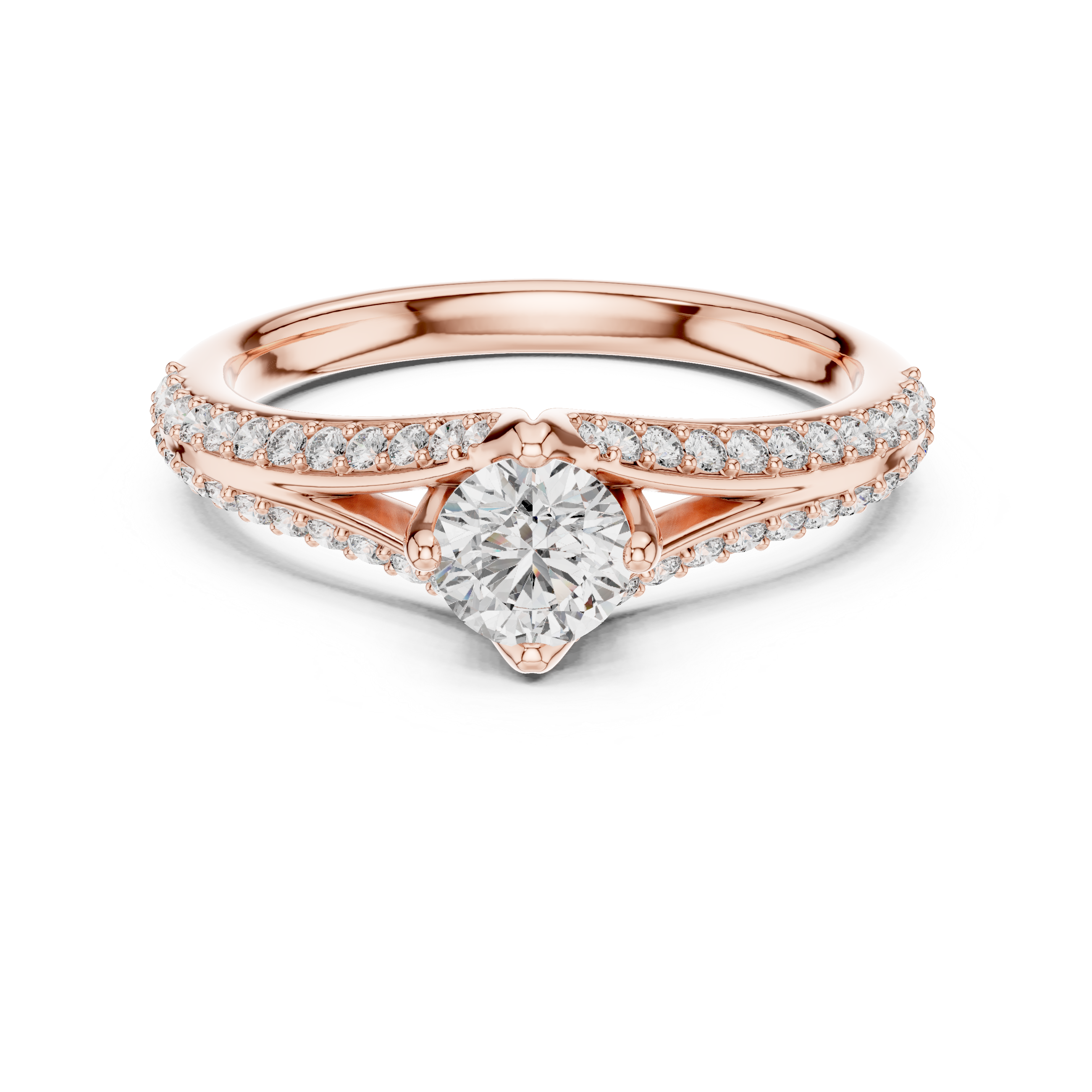 IGI Certified Rose Gold Criss-Cross Diamond Engagement Ring | Kiashaajewellery