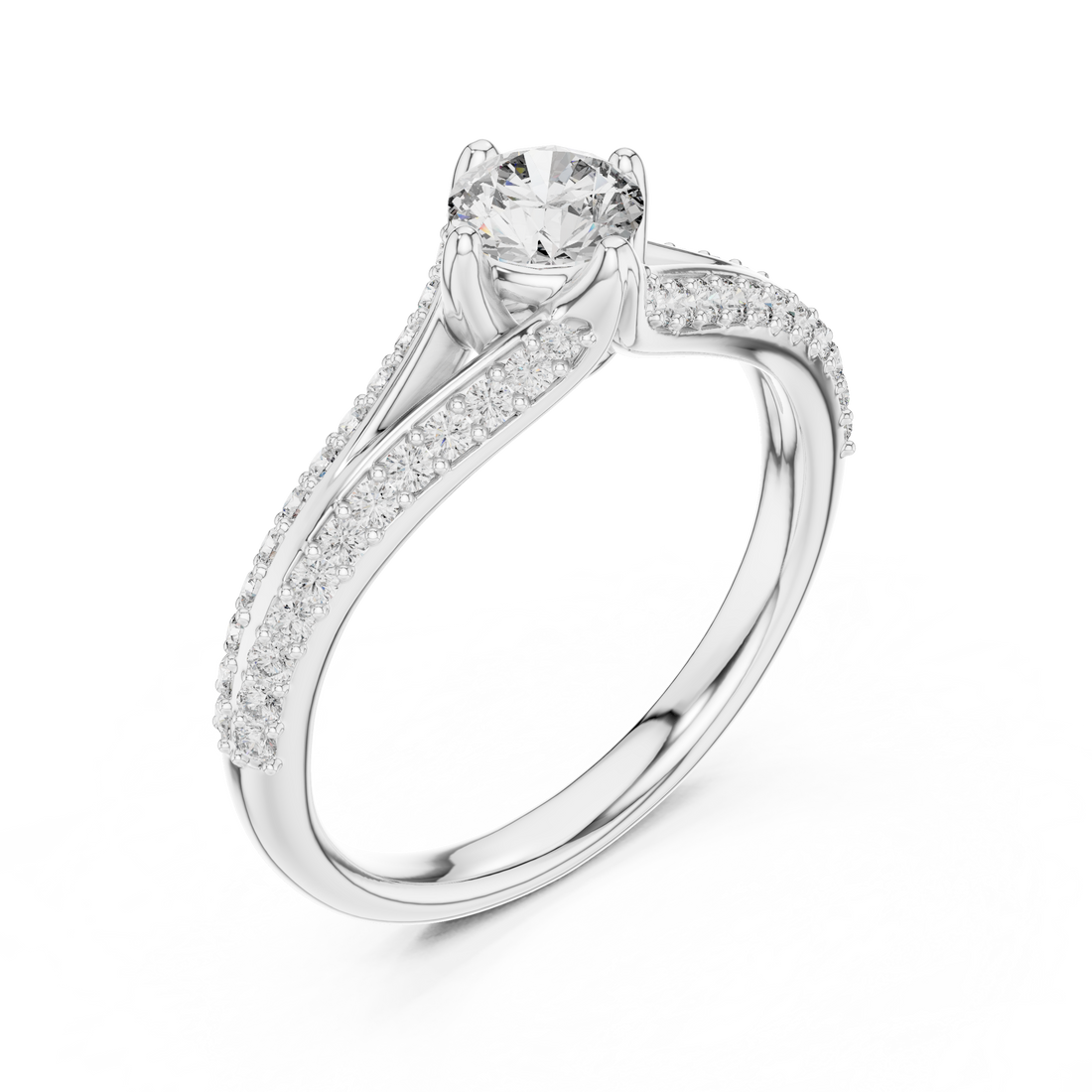 IGI Certified Rose Gold Criss-Cross Diamond Engagement Ring | Kiashaajewellery