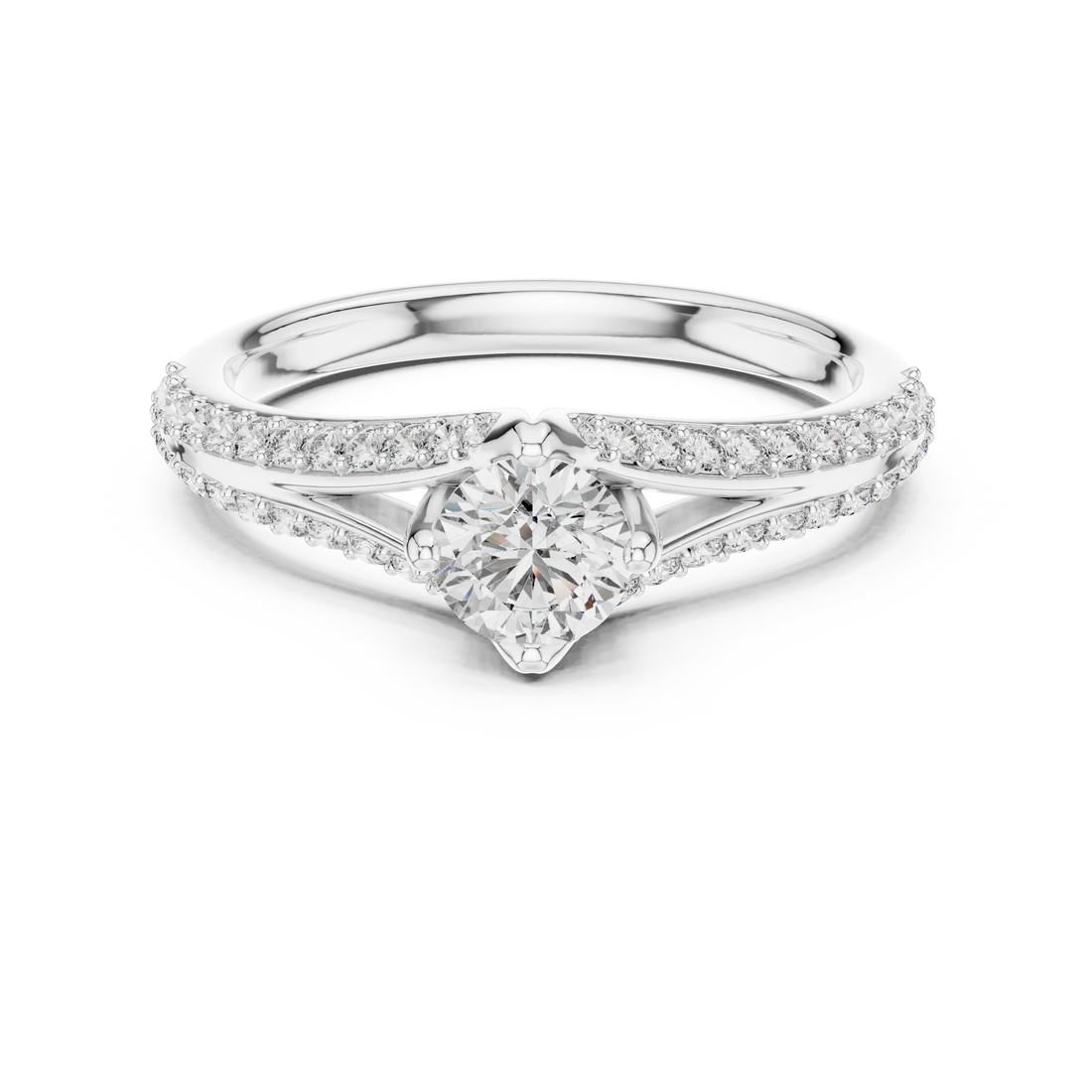 IGI Certified Rose Gold Criss-Cross Diamond Engagement Ring | Kiashaajewellery