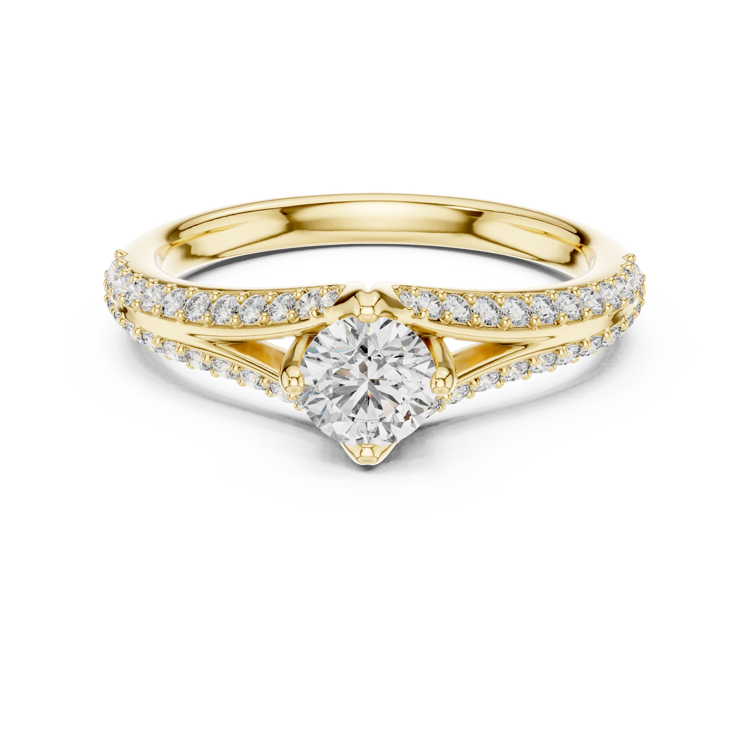 IGI Certified Rose Gold Criss-Cross Diamond Engagement Ring | Kiashaajewellery