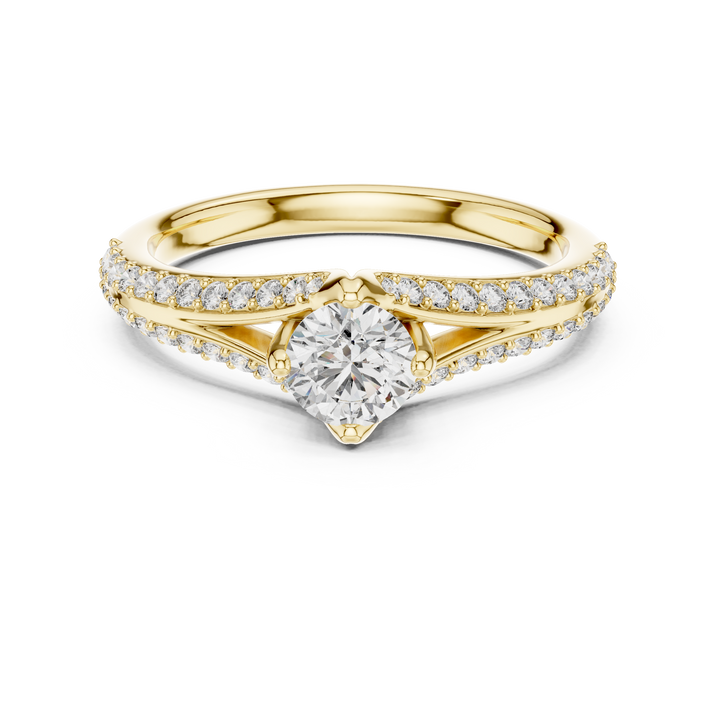IGI Certified Rose Gold Criss-Cross Diamond Engagement Ring | Kiashaajewellery