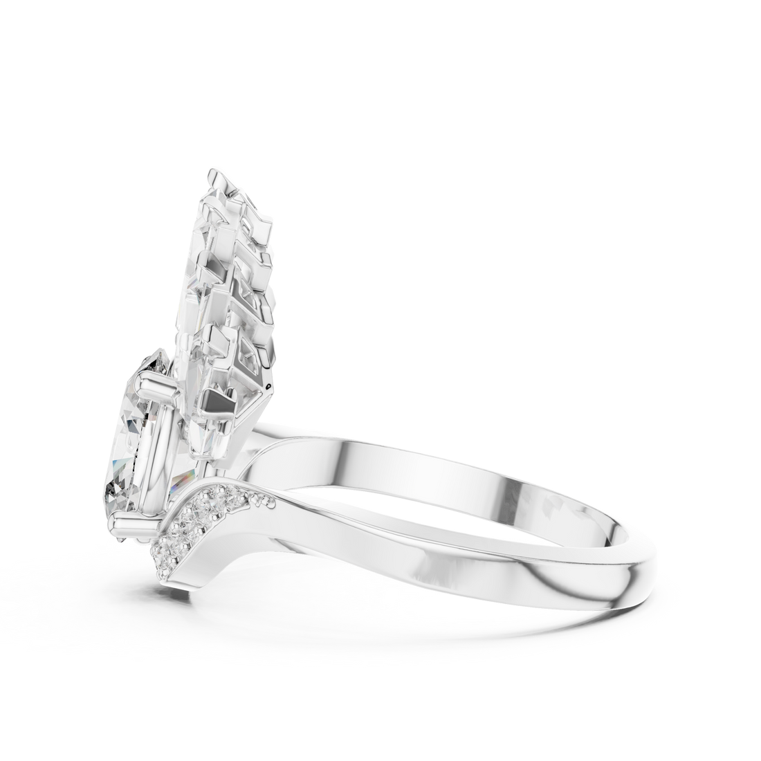 Radiant Fan Design Diamond Ring in 14K/18K Rose Gold