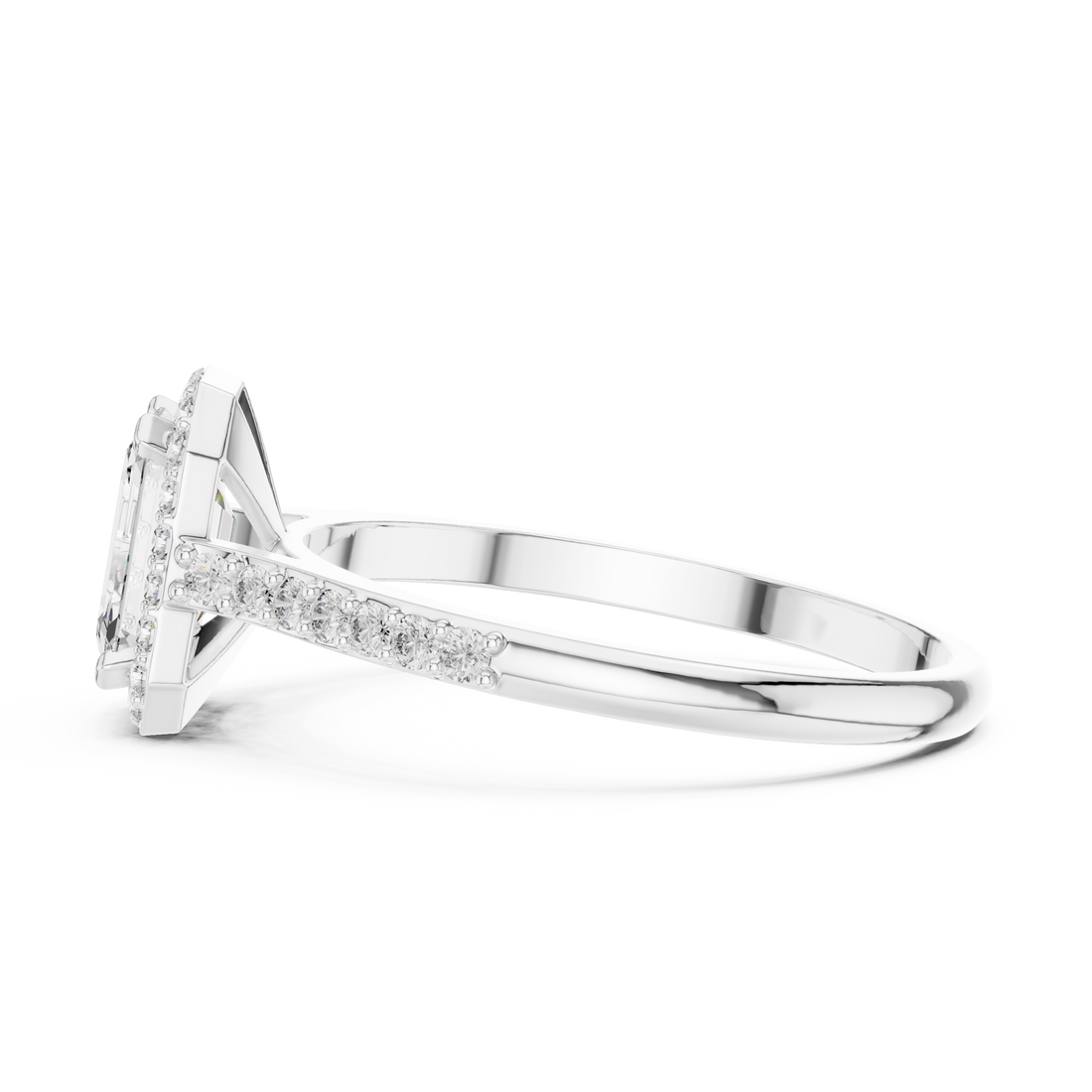Emerald-Cut Diamond Halo Ring in 14K/18K Gold