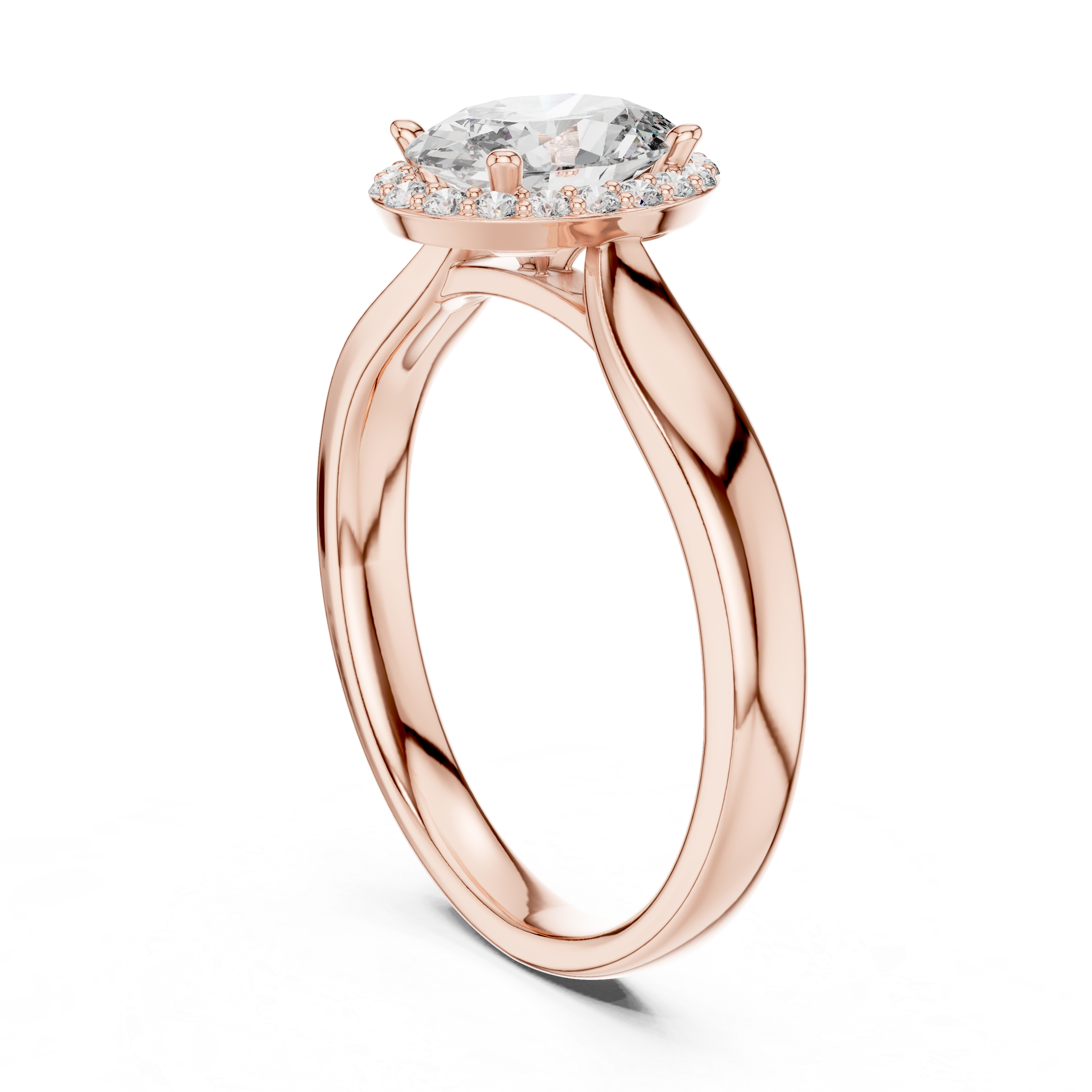 Elegant Rose Gold Oval-Cut Diamond Engagement Ring