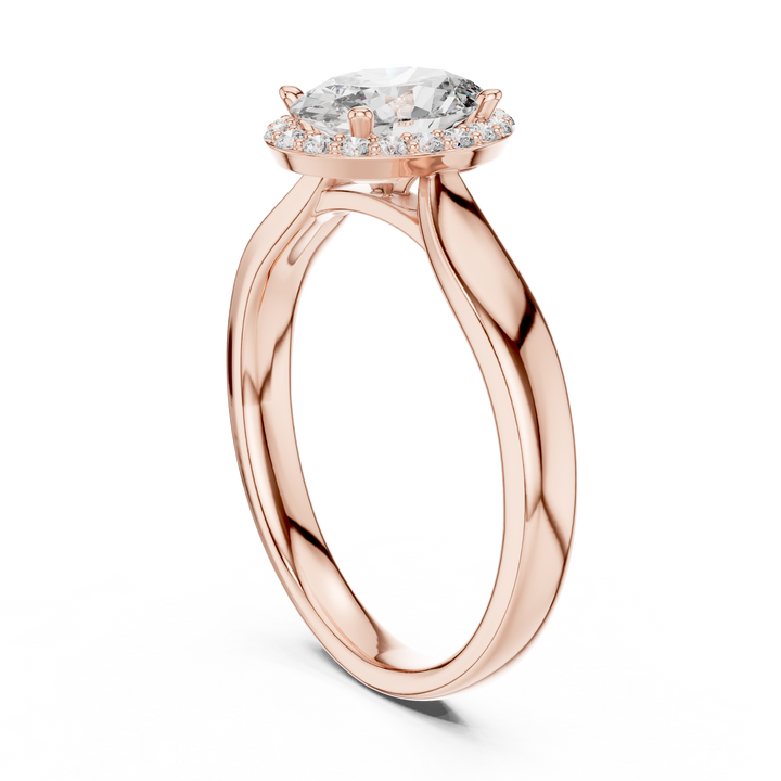 Elegant Rose Gold Oval-Cut Diamond Engagement Ring