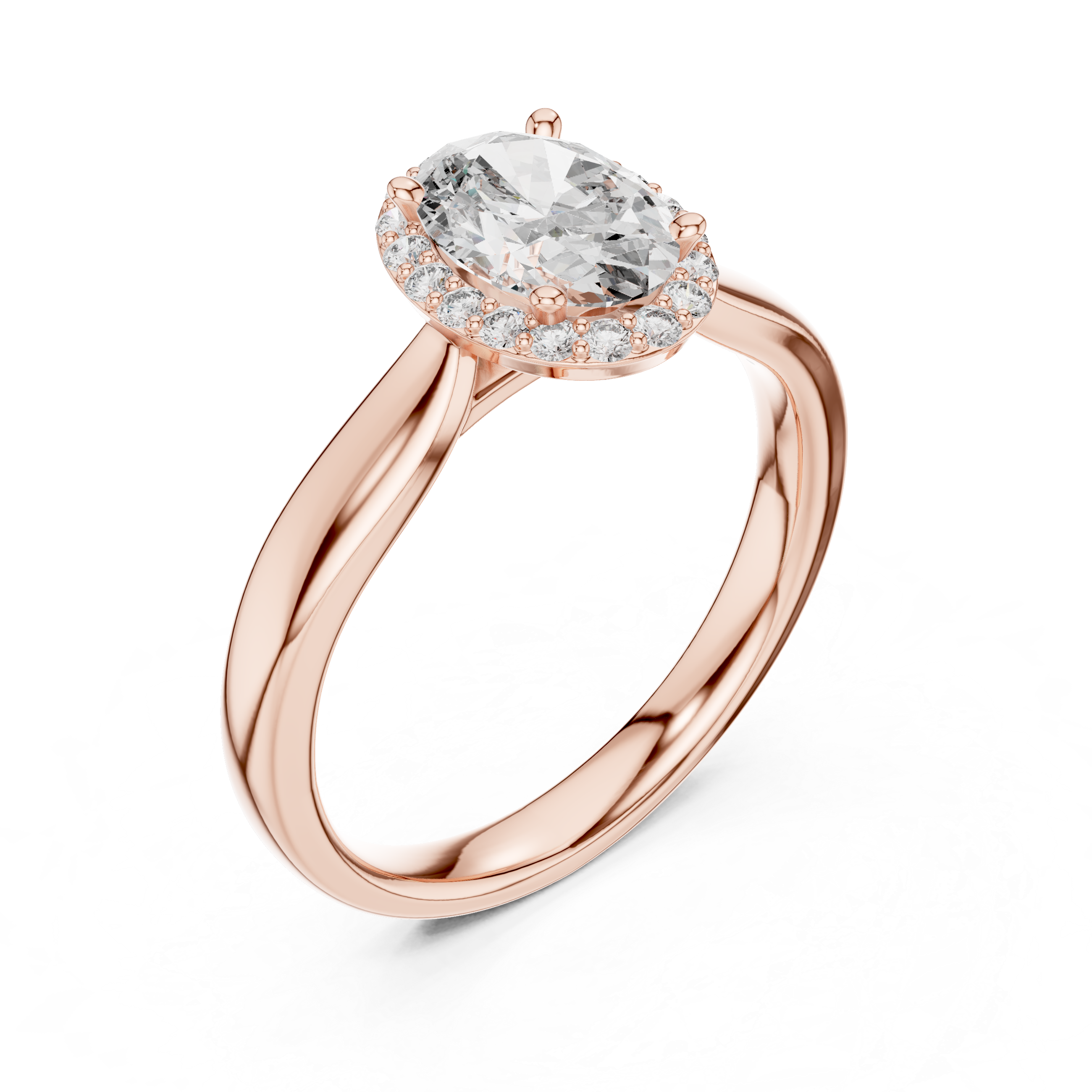 Elegant Rose Gold Oval-Cut Diamond Engagement Ring