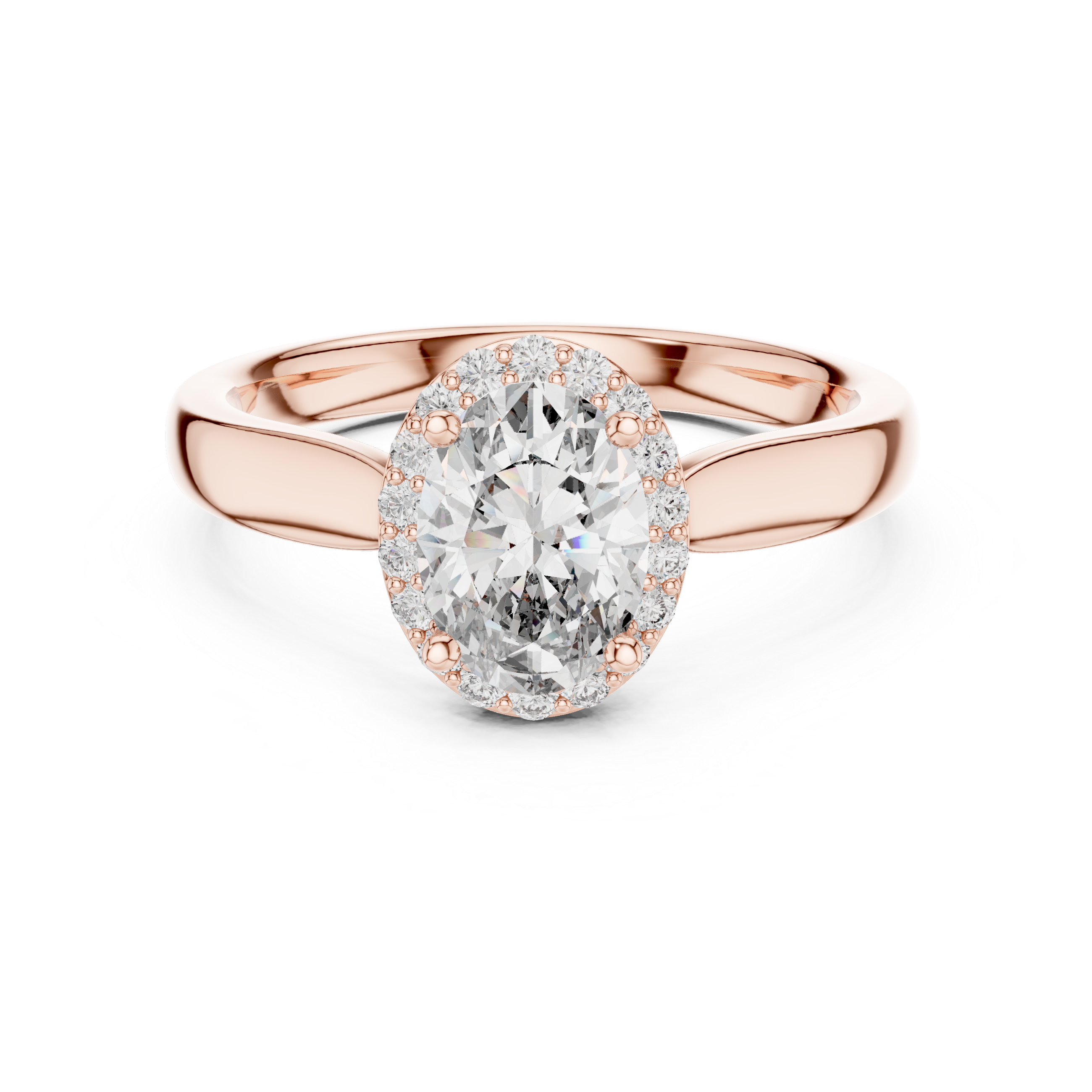 Elegant Rose Gold Oval-Cut Diamond Engagement Ring