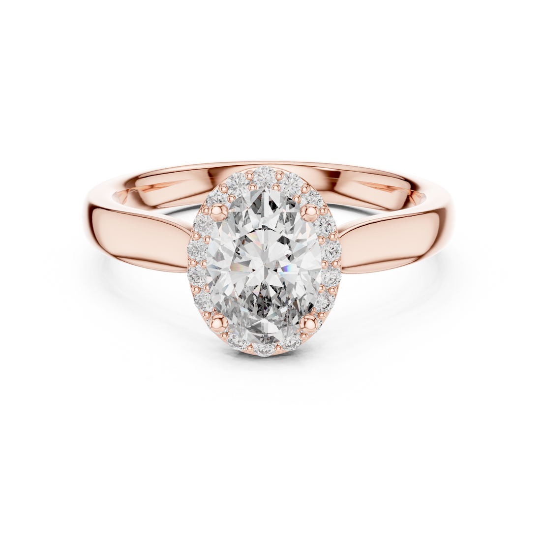 Elegant Rose Gold Oval-Cut Diamond Engagement Ring