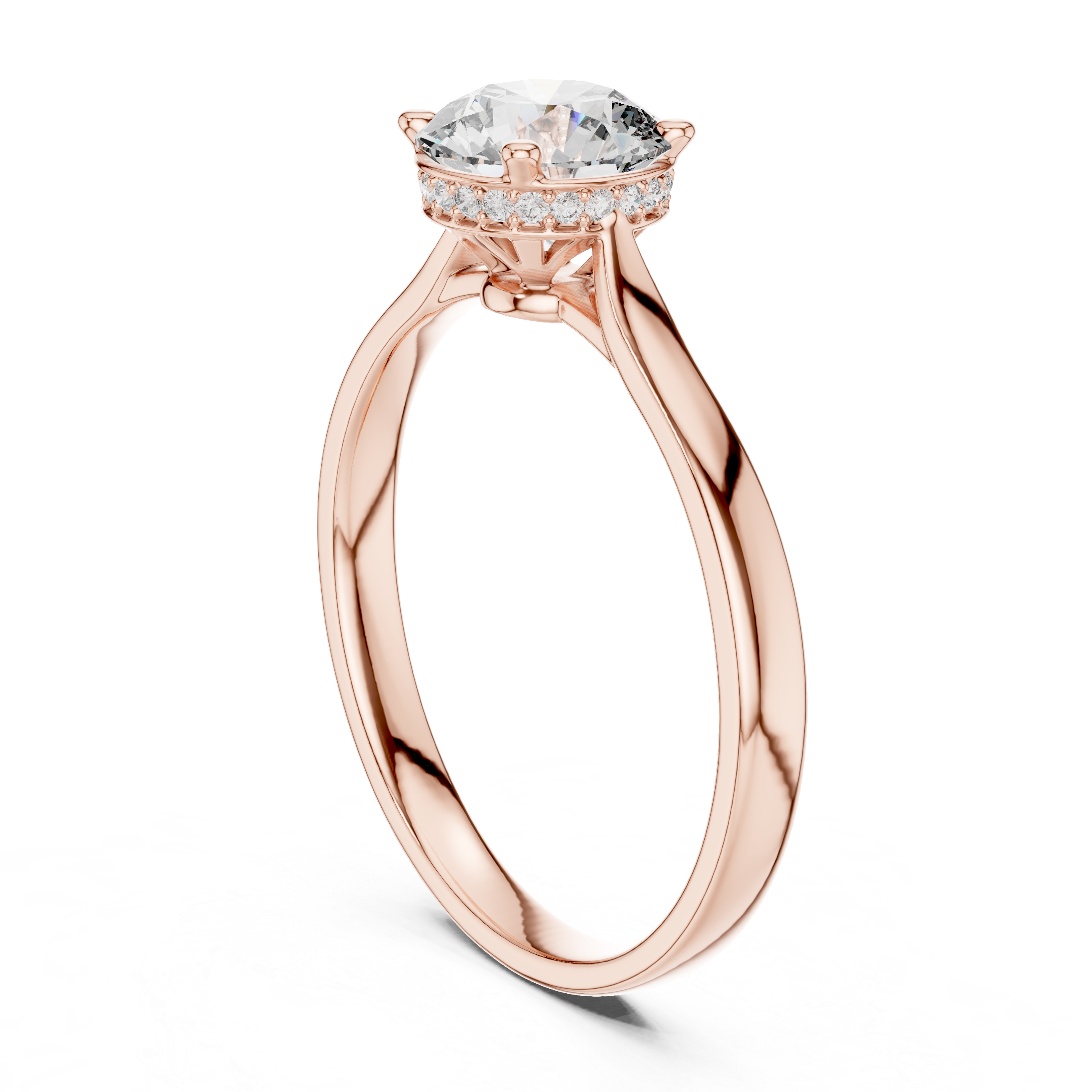 Rose Gold IGI Certified Solitaire Diamond Ring for Women
