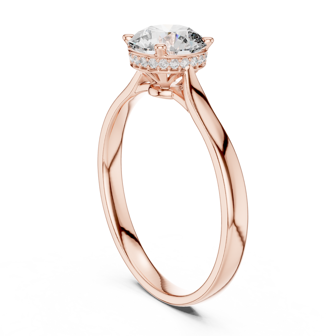 Elegant Solitaire Diamond Engagement Ring in Rose Gold – IGI Certified