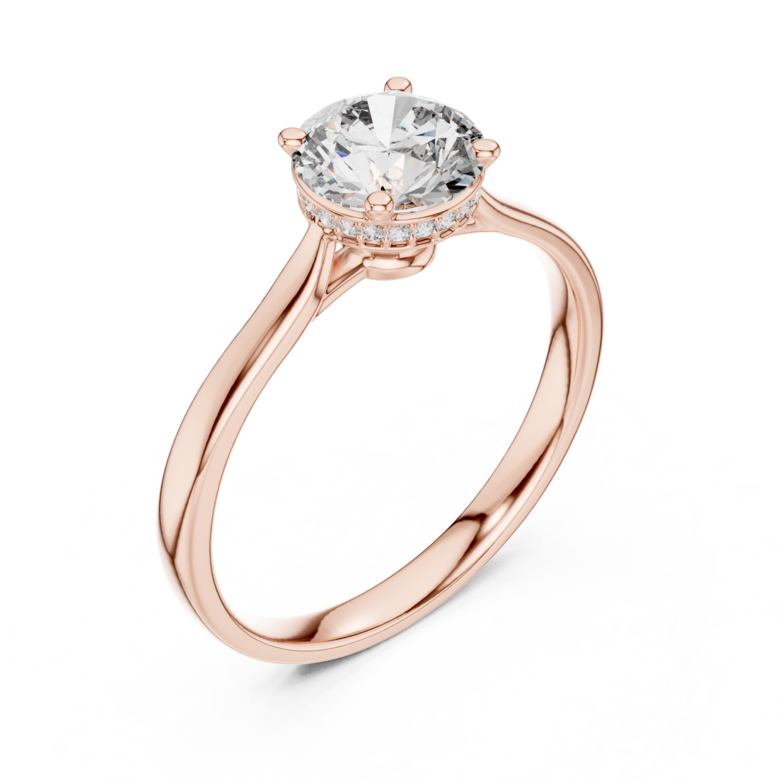 Elegant Solitaire Diamond Engagement Ring in Rose Gold – IGI Certified