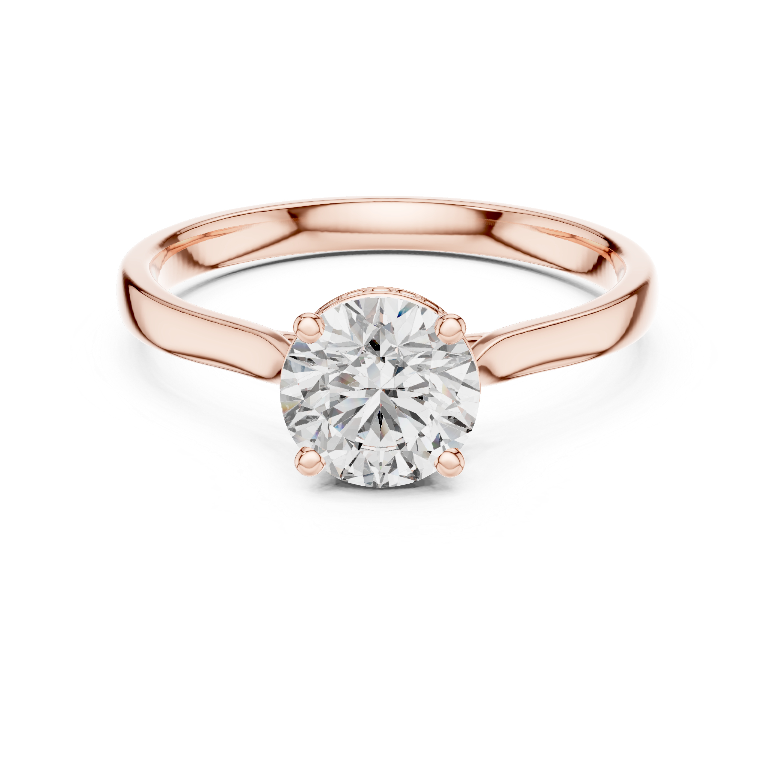 Elegant Solitaire Diamond Engagement Ring in Rose Gold – IGI Certified