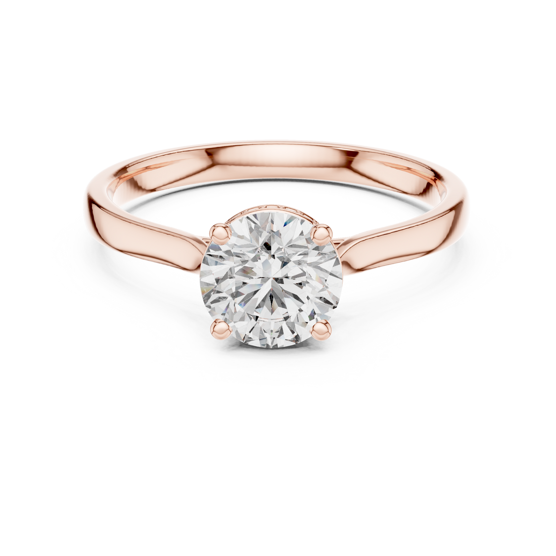 Elegant Solitaire Diamond Engagement Ring in Rose Gold – IGI Certified