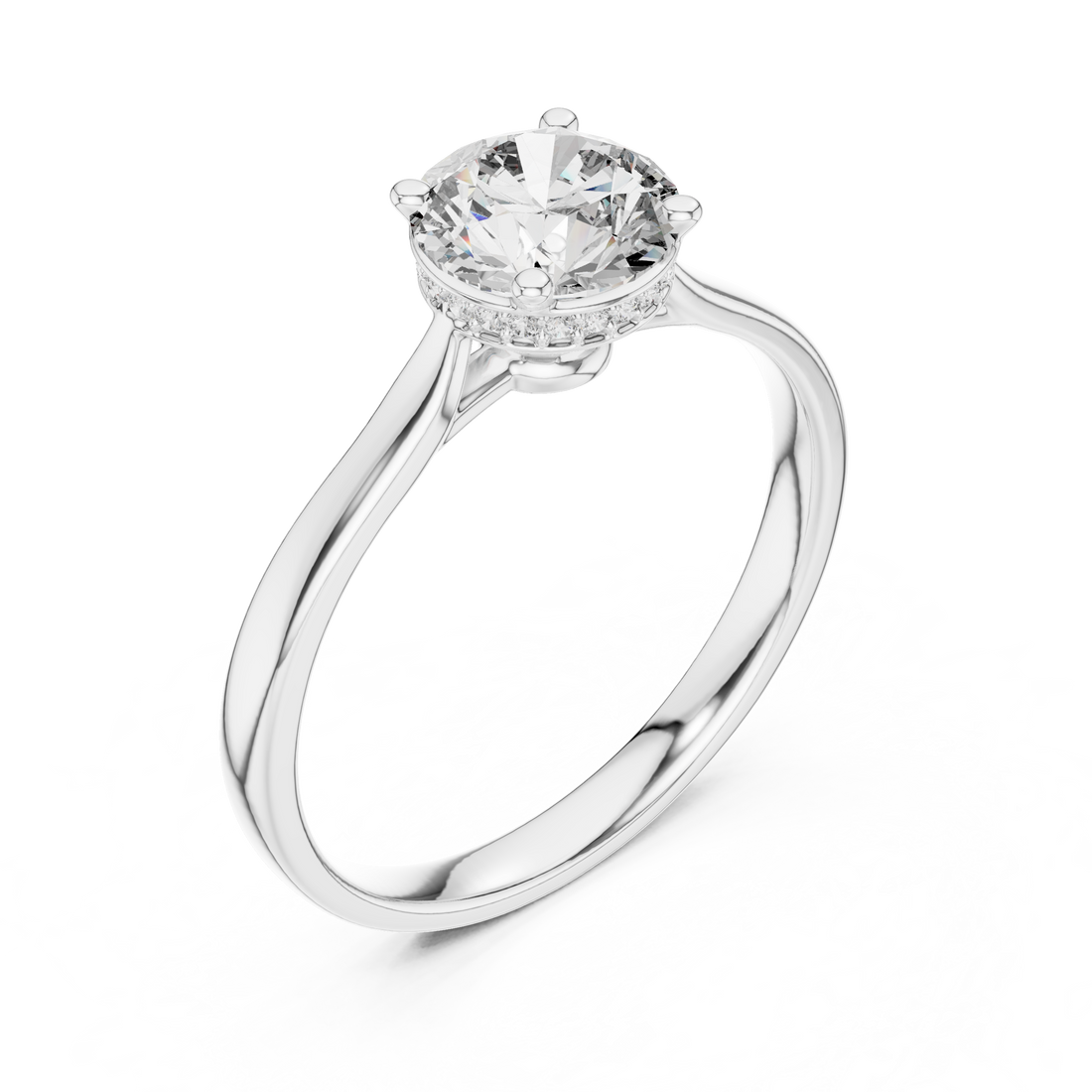 Elegant Solitaire Diamond Engagement Ring in Rose Gold – IGI Certified