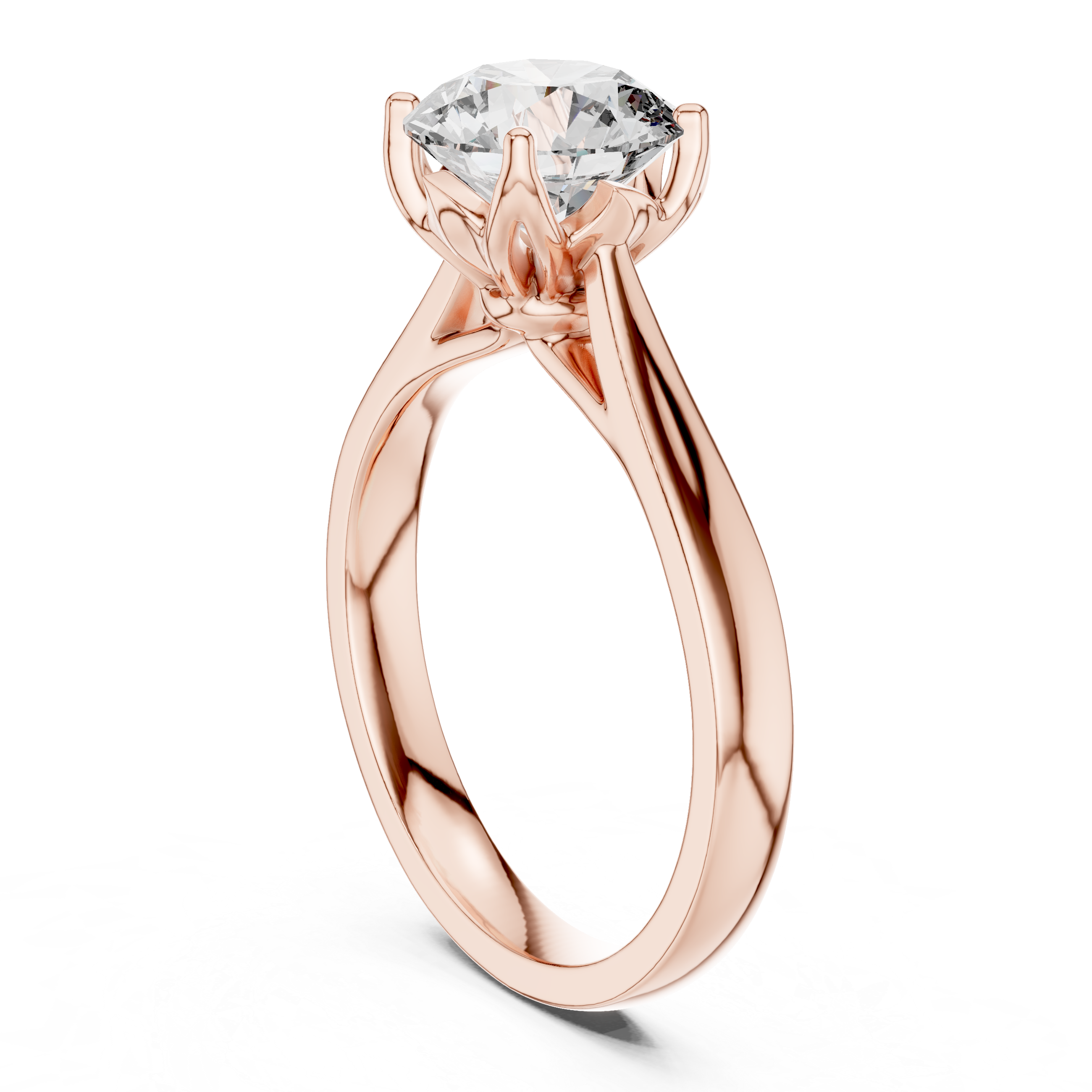 Timeless Solitaire Diamond Ring in 18K Rose Gold