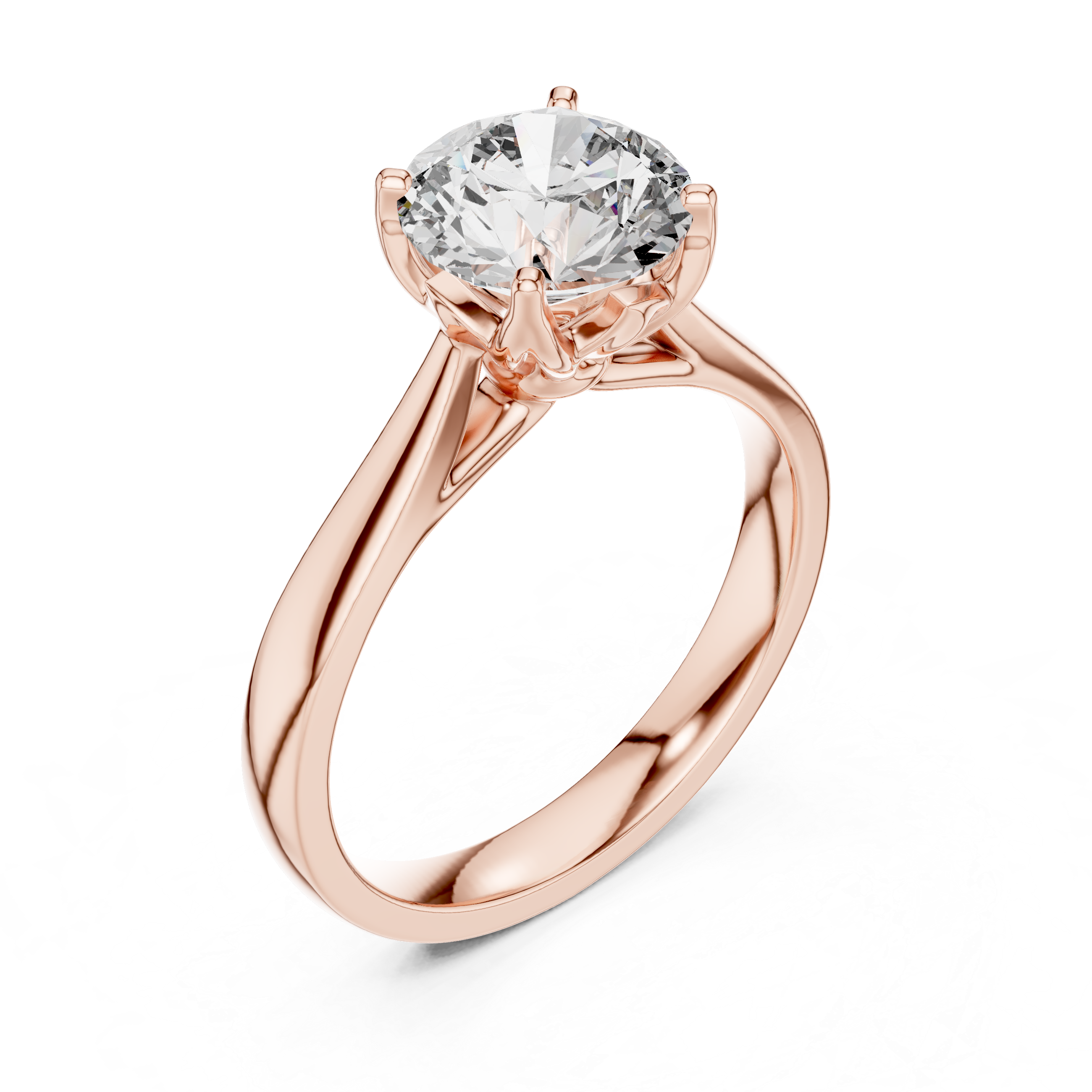 Timeless Solitaire Diamond Ring in 18K Rose Gold