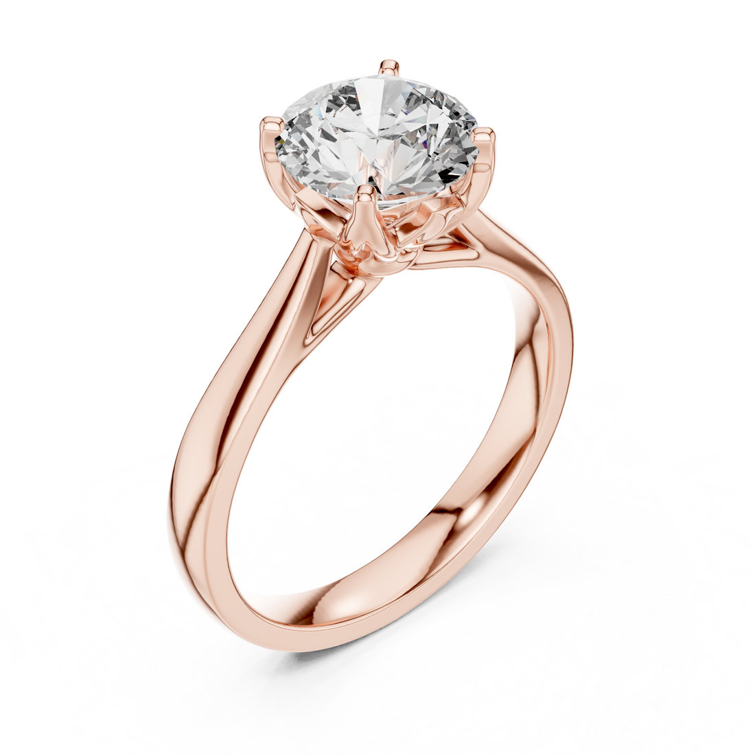 Timeless Solitaire Diamond Ring in 18K Rose Gold
