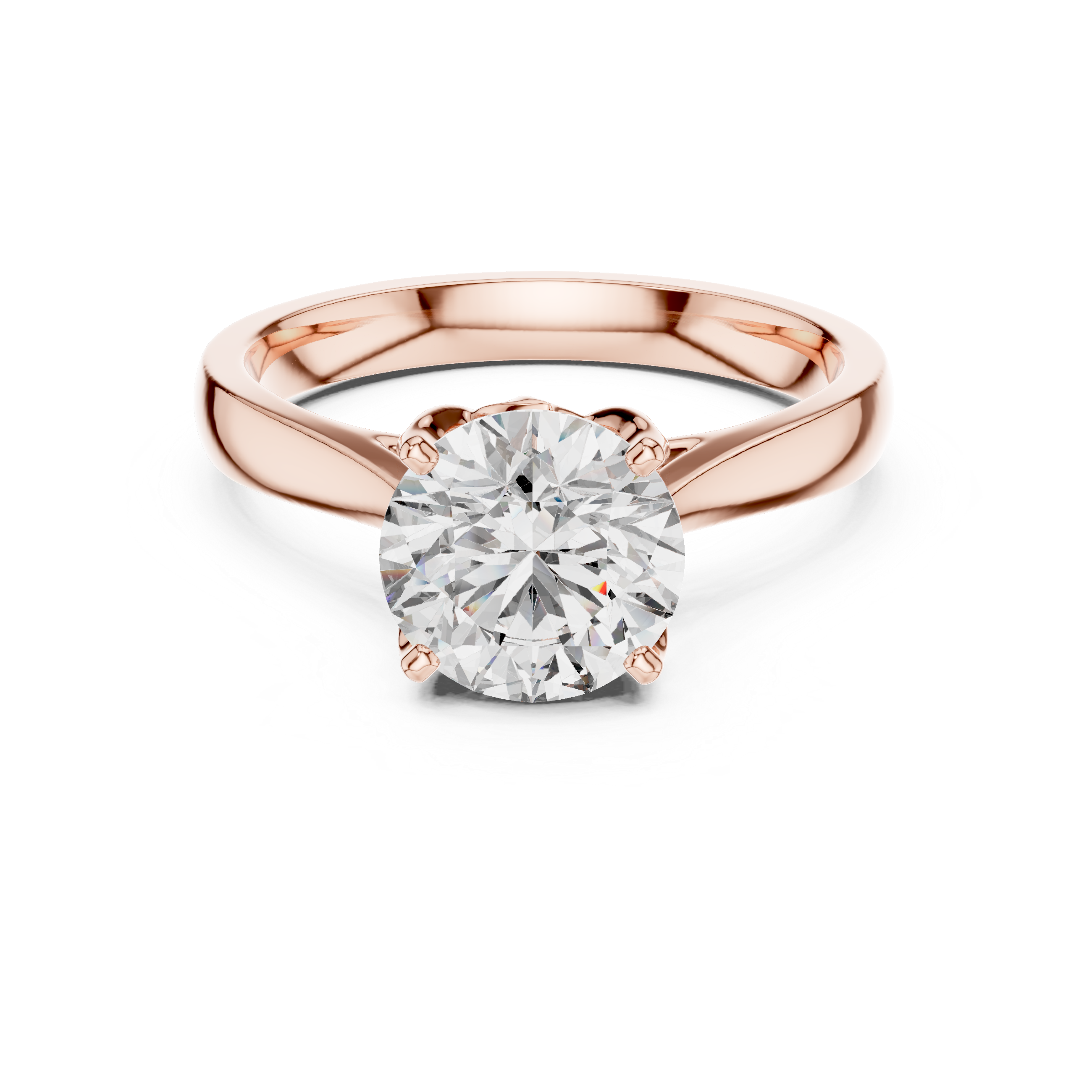 Timeless Solitaire Diamond Ring in 18K Rose Gold