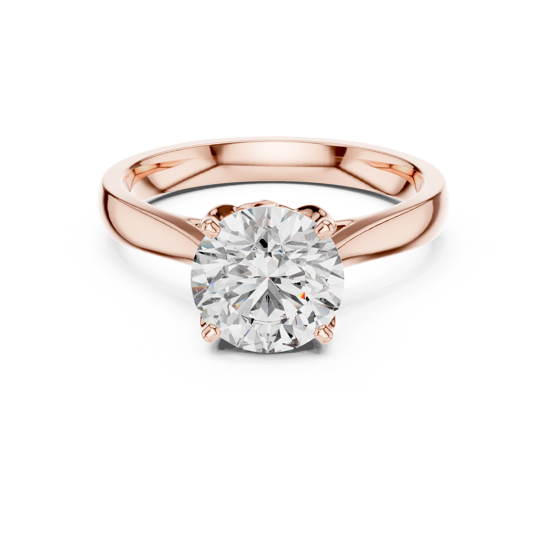 Timeless Solitaire Diamond Ring in 18K Rose Gold