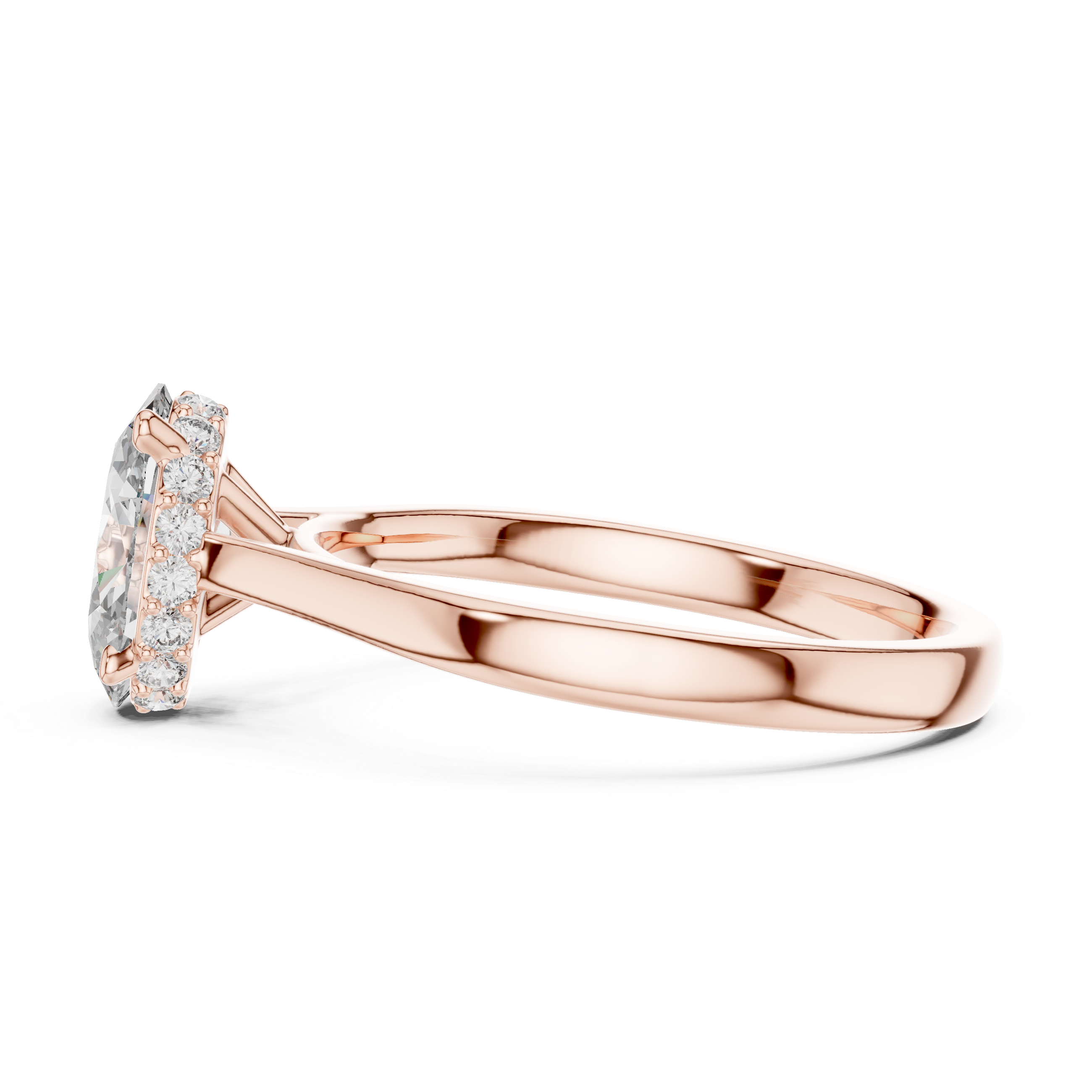 Elegant Oval-Cut Diamond Solitaire Ring in 14K Rose Gold