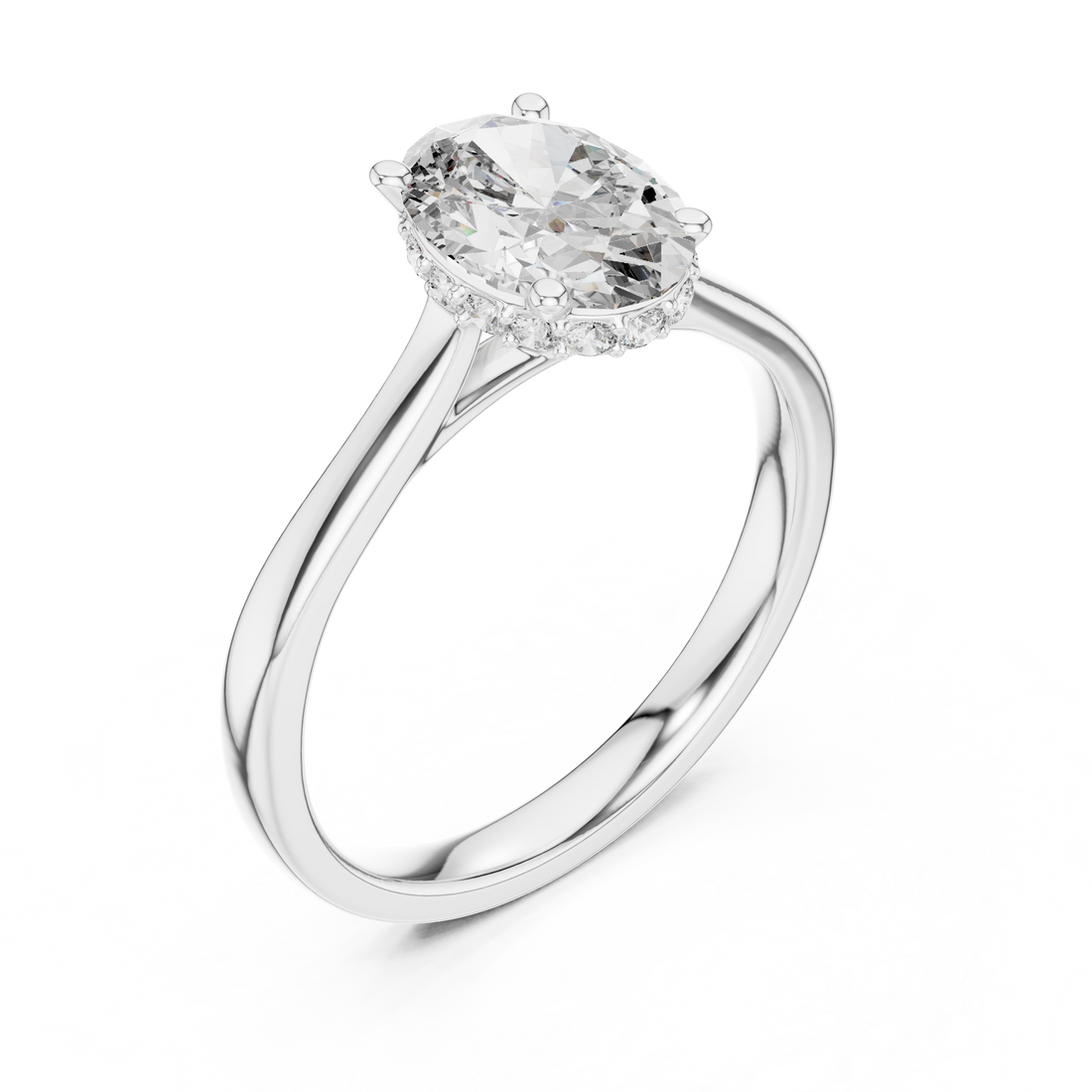 Elegant Oval-Cut Diamond Solitaire Ring in 14K Rose Gold