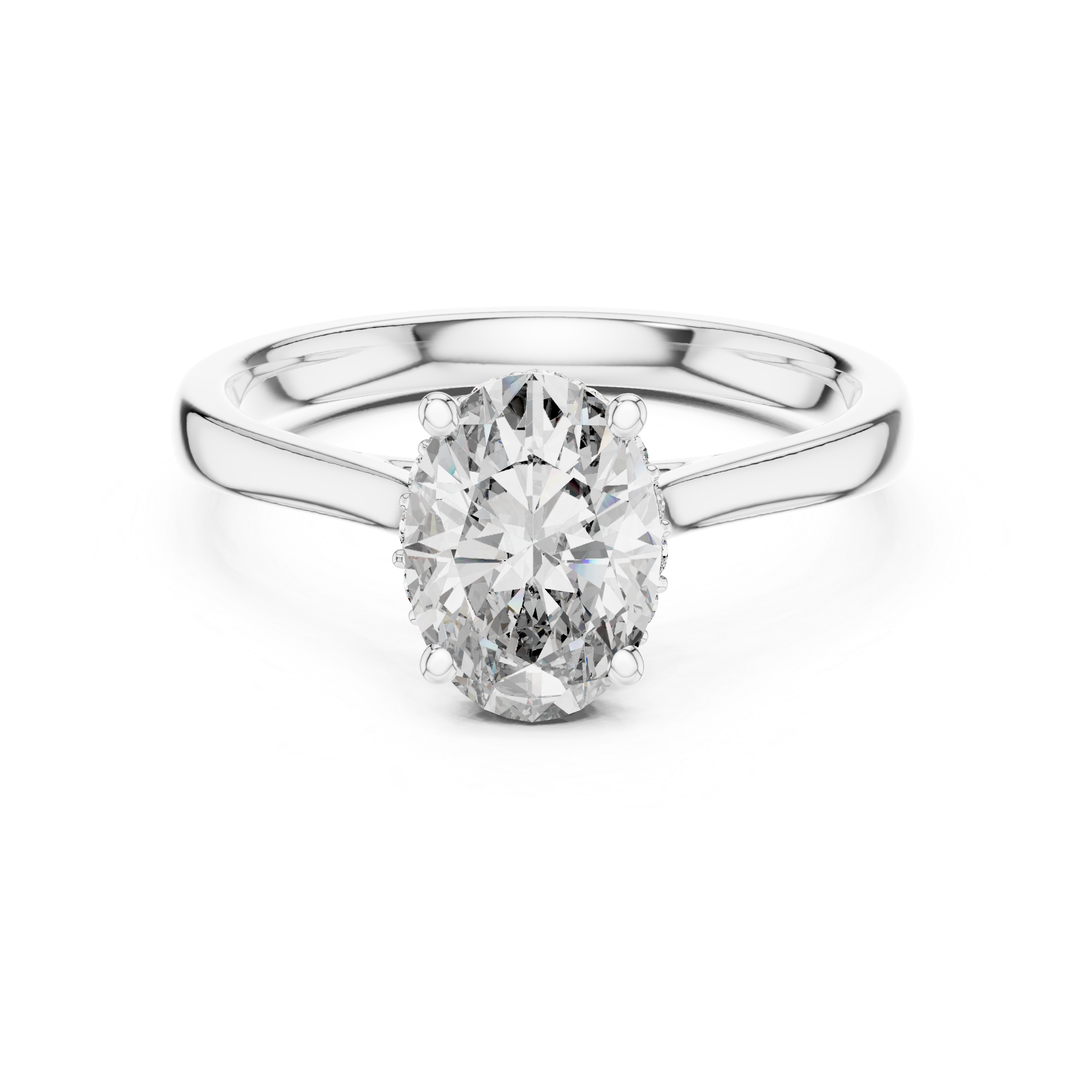 Elegant Oval-Cut Diamond Solitaire Ring in 14K Rose Gold