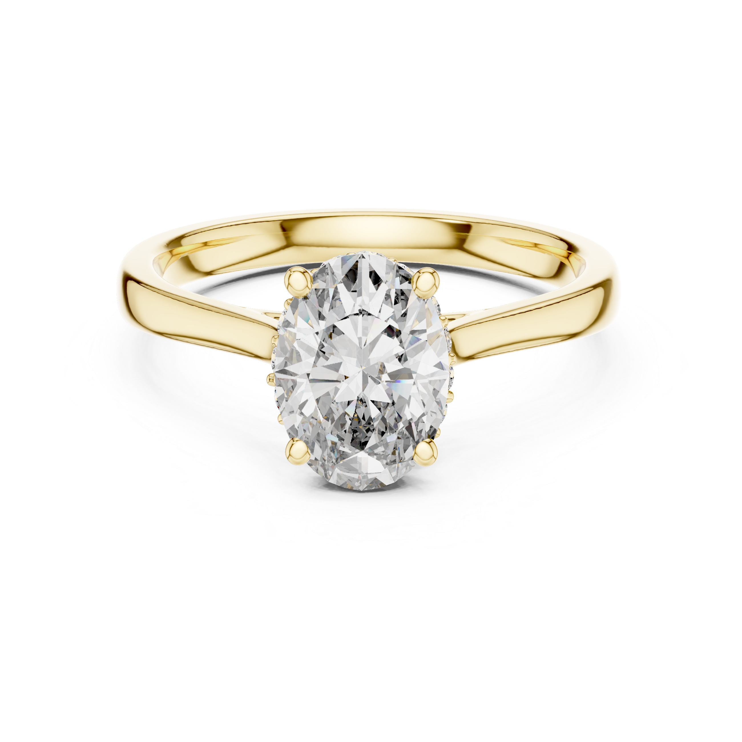 Elegant Oval-Cut Diamond Solitaire Ring in 14K Rose Gold