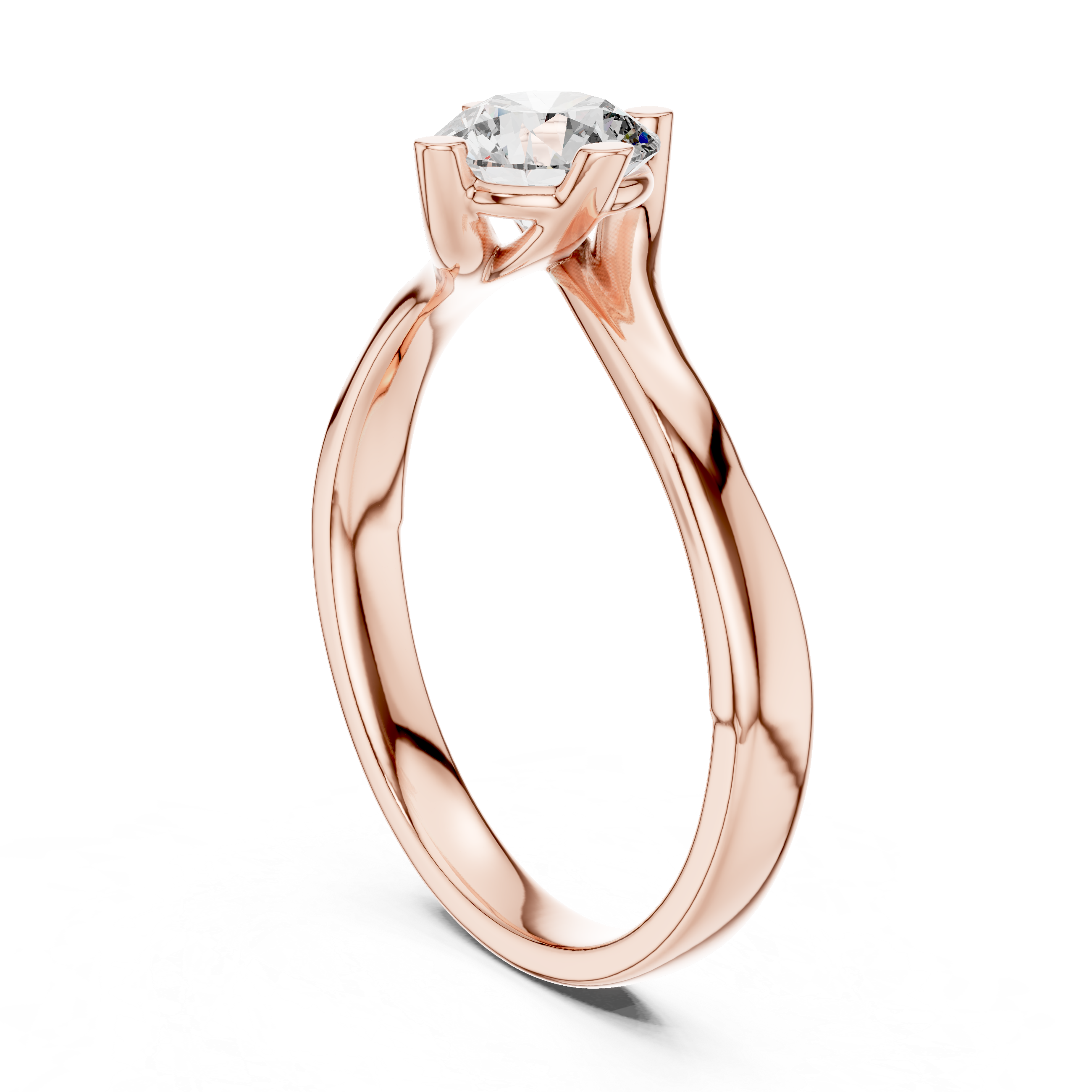 Elegant Solitaire Rose Gold Diamond Ring