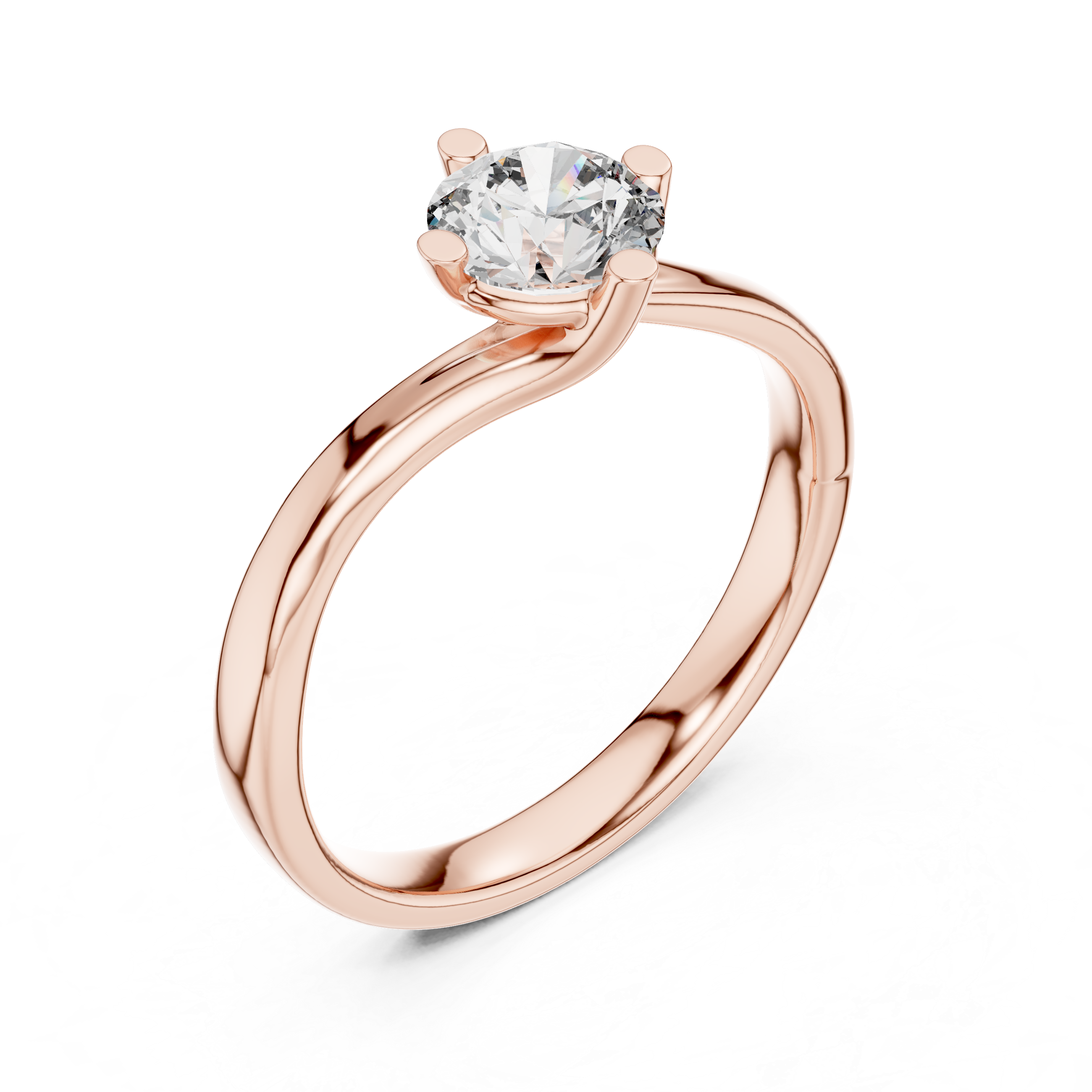 Elegant Solitaire Rose Gold Diamond Ring