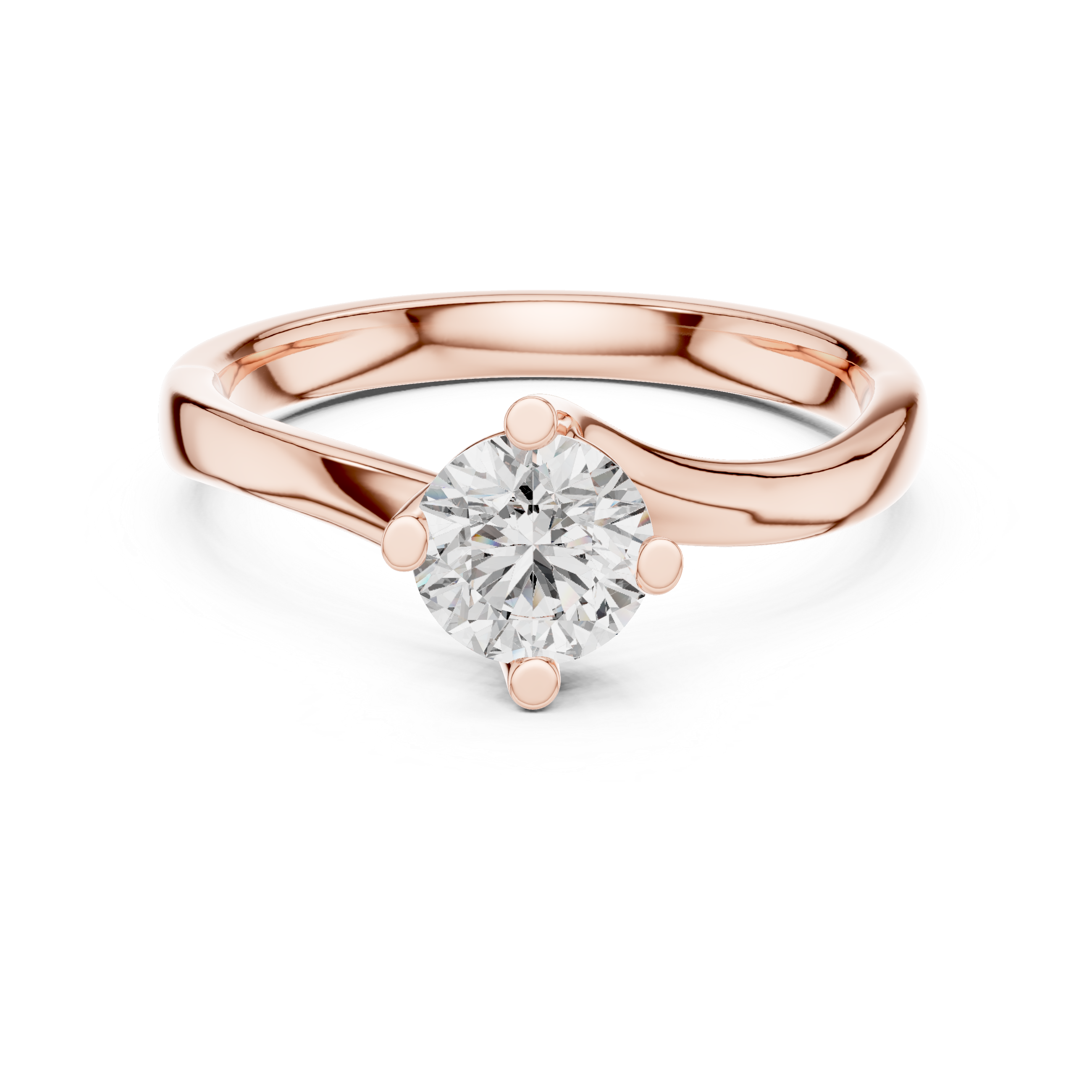 Elegant Solitaire Rose Gold Diamond Ring